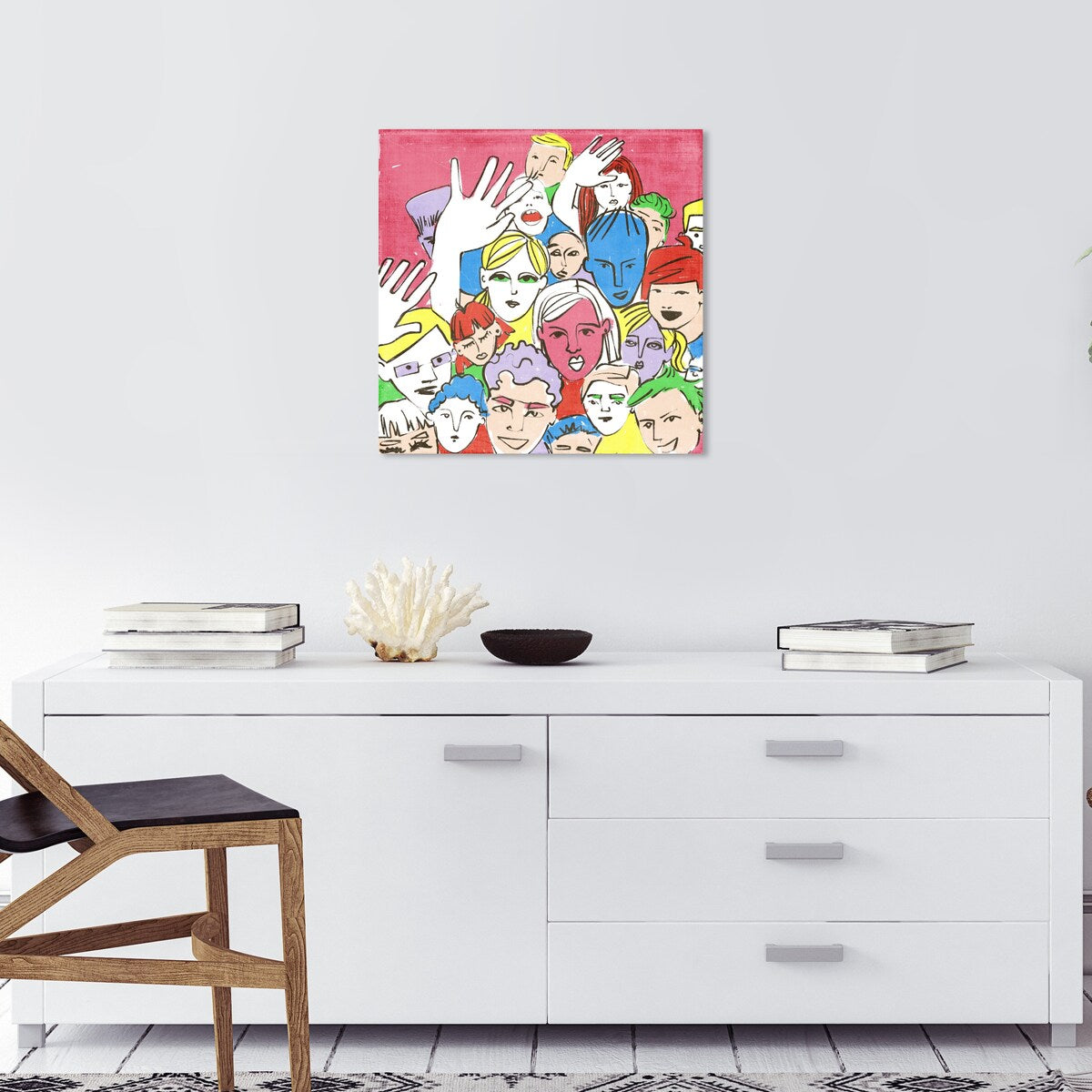Modern Pink Canvas Wall Art Print - Concert Theme Decor for Living Room, Bedroom & Office | Music Lover Gift, Home Aesthetic