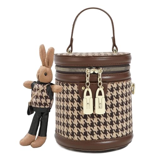 Bucket Houndstooth Brown