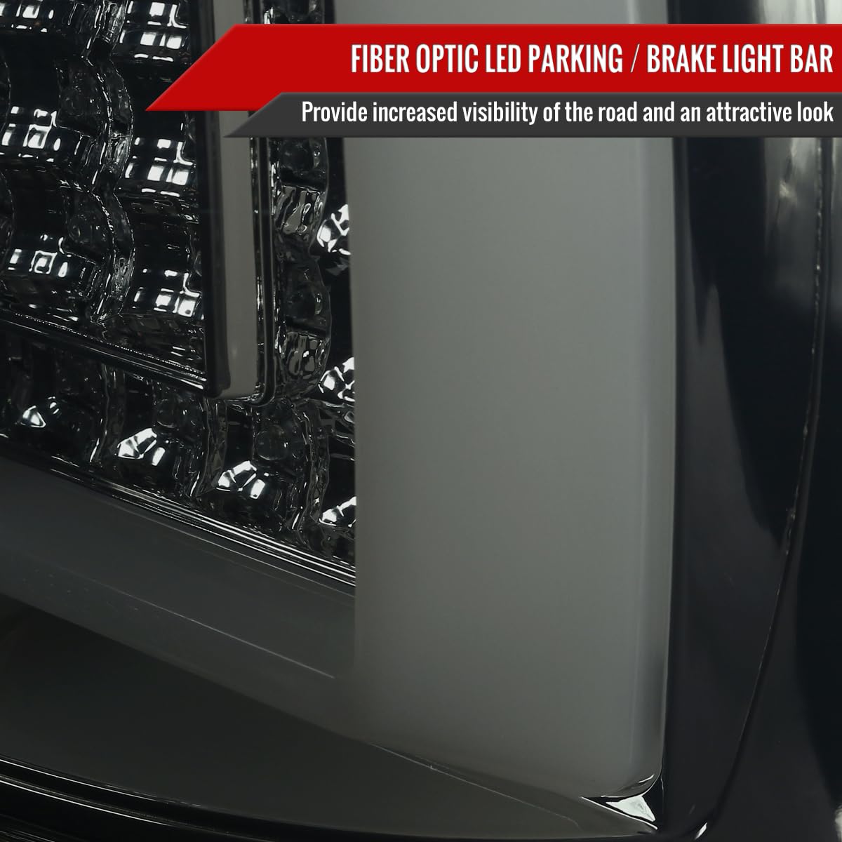 Smoke Lens LED Light Bar & Tinted Tail Brake Lights for 2000-2006 Chevy Suburban, GMC Yukon XL - Off-Road, Night Driving & Custom Car Styling