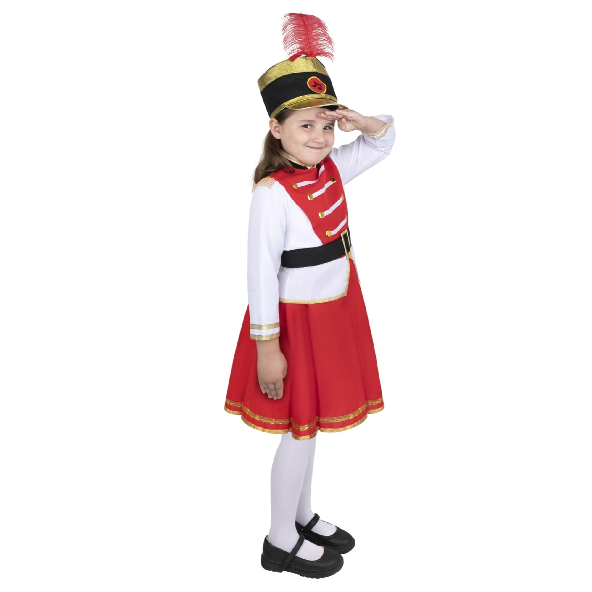 Girls Drum Majorette Costume - Marching Band Uniform for Kids | American Style Dress Up Outfit for Performances & Parades