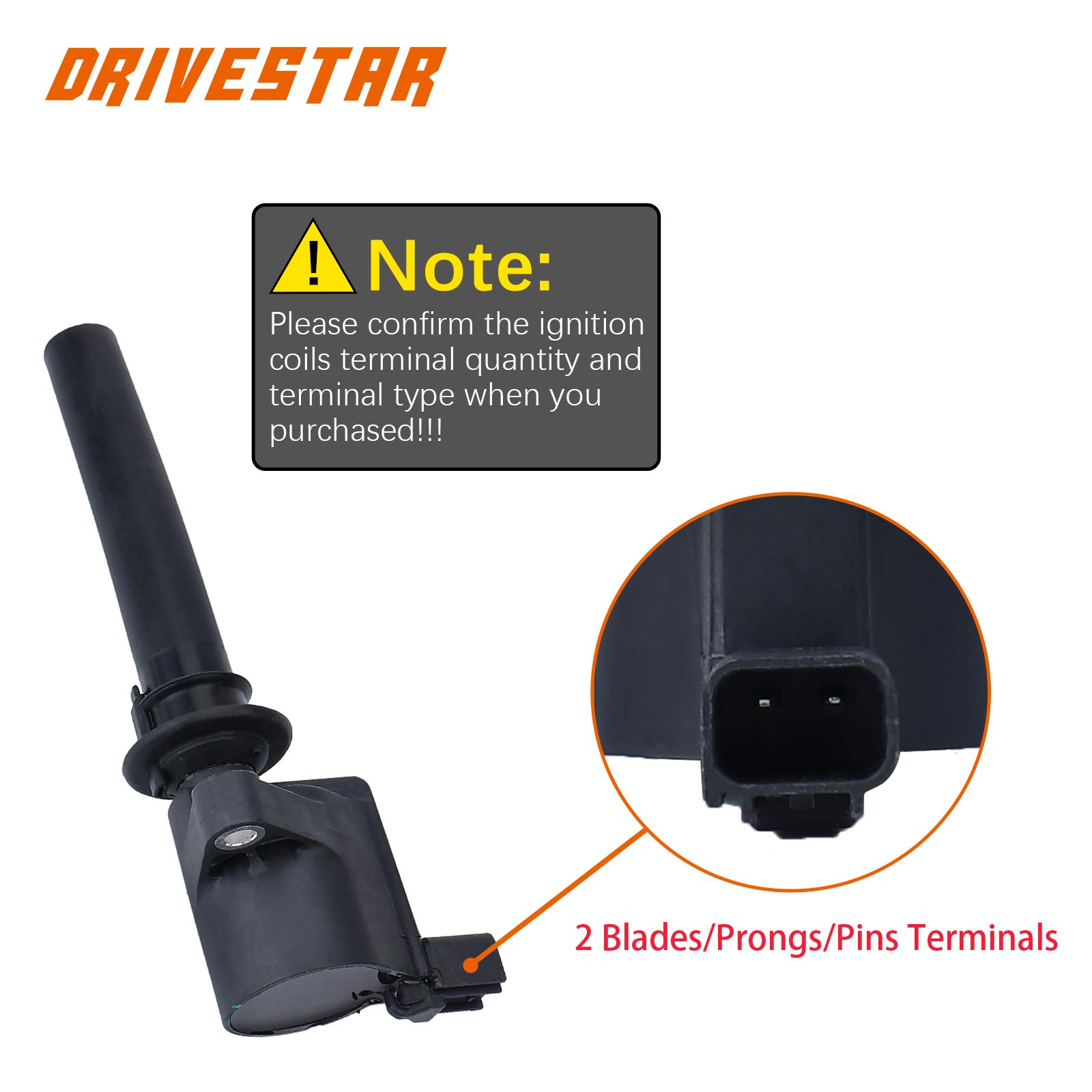 DRIVESTAR Ignition Coil Pack Replacement for 2001-2008 Ford Escape, 2005-2007 Ford Five Hundred, 2001-2011 Mazda Tribute 3.0L V6 - Compatible with DG513 C1458 FD502 DG500 - Perfect for Engine Performance & Smooth Driving
