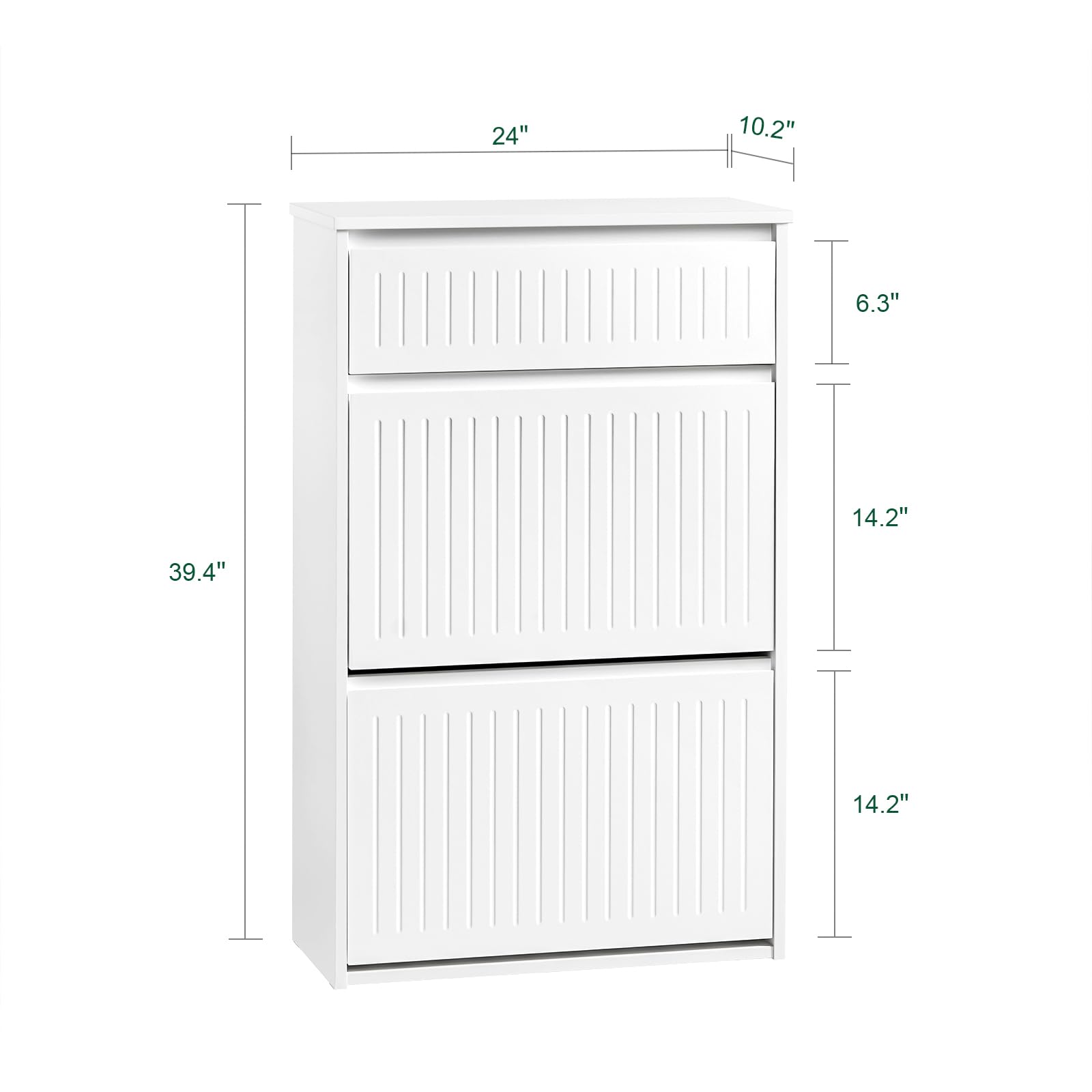 Haotian Freestanding Shoe Storage Cabinet - White Entryway Shoe Organizer with Narrow Design for Hallway | Perfect for Small Spaces, Closet Organization & Entryway Decor (Model FSR165-W)