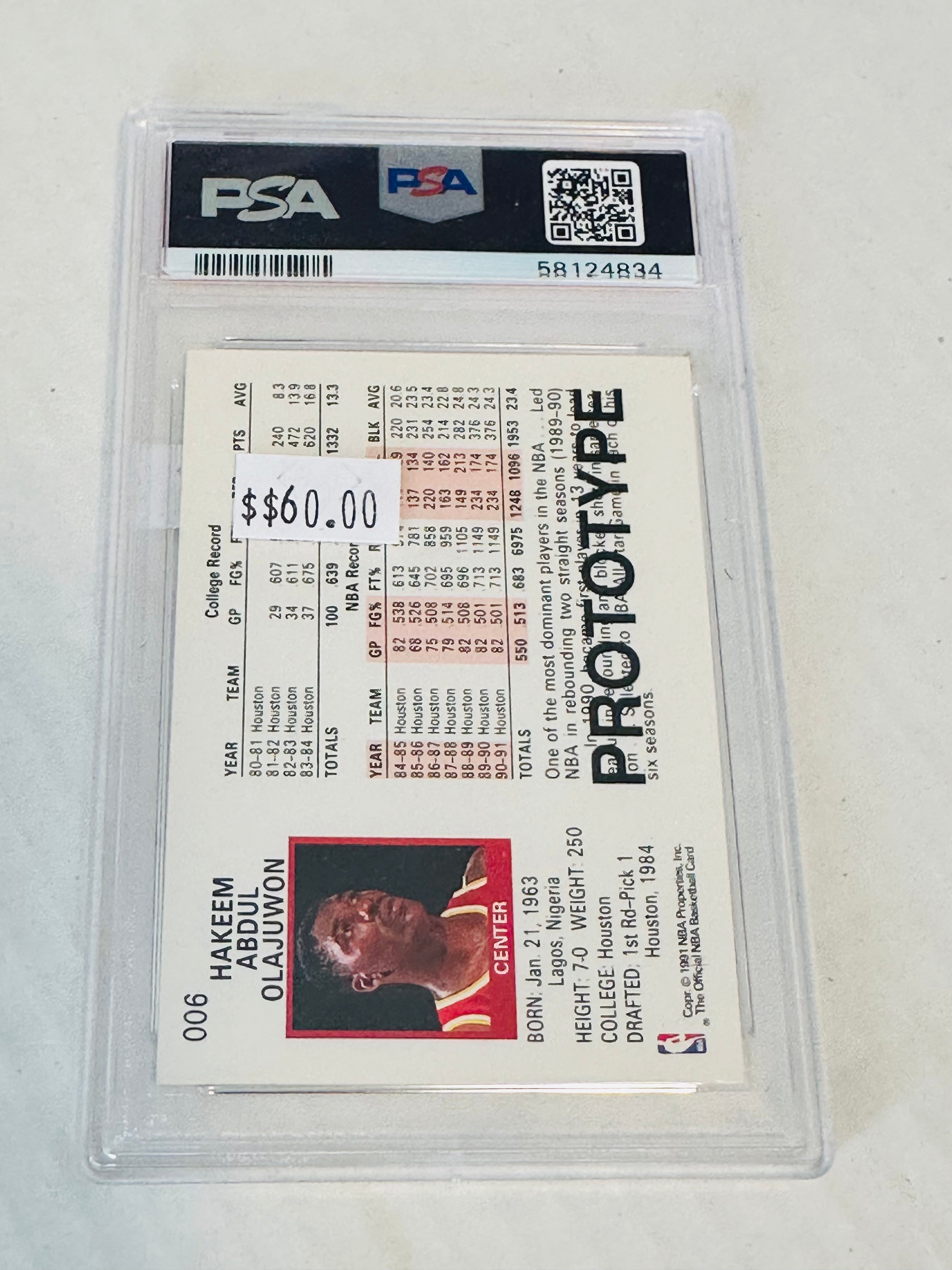 Rare Hakeem Olajuwon Graded PSA 7 Basketball Card - Authentic NBA Hoops Promo Collectible for Sports Memorabilia Fans & Card Collectors - Perfect for Display, Investment, and Gift Giving