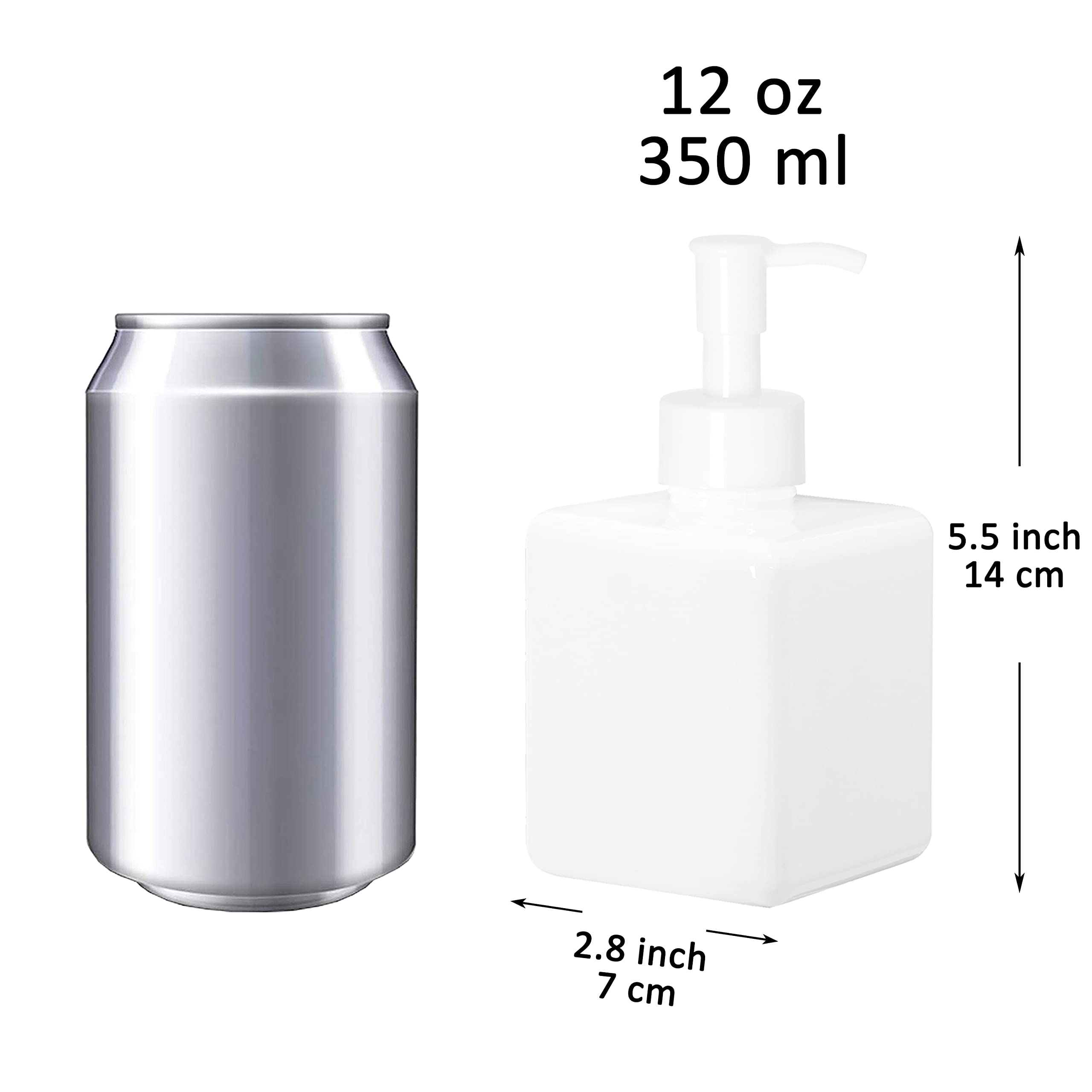 Youngever 5 Pack 12oz White Plastic Pump Bottles with Travel Lock - Refillable Cosmetic Containers for Lotion, Shampoo, Travel Toiletries & Home Essentials