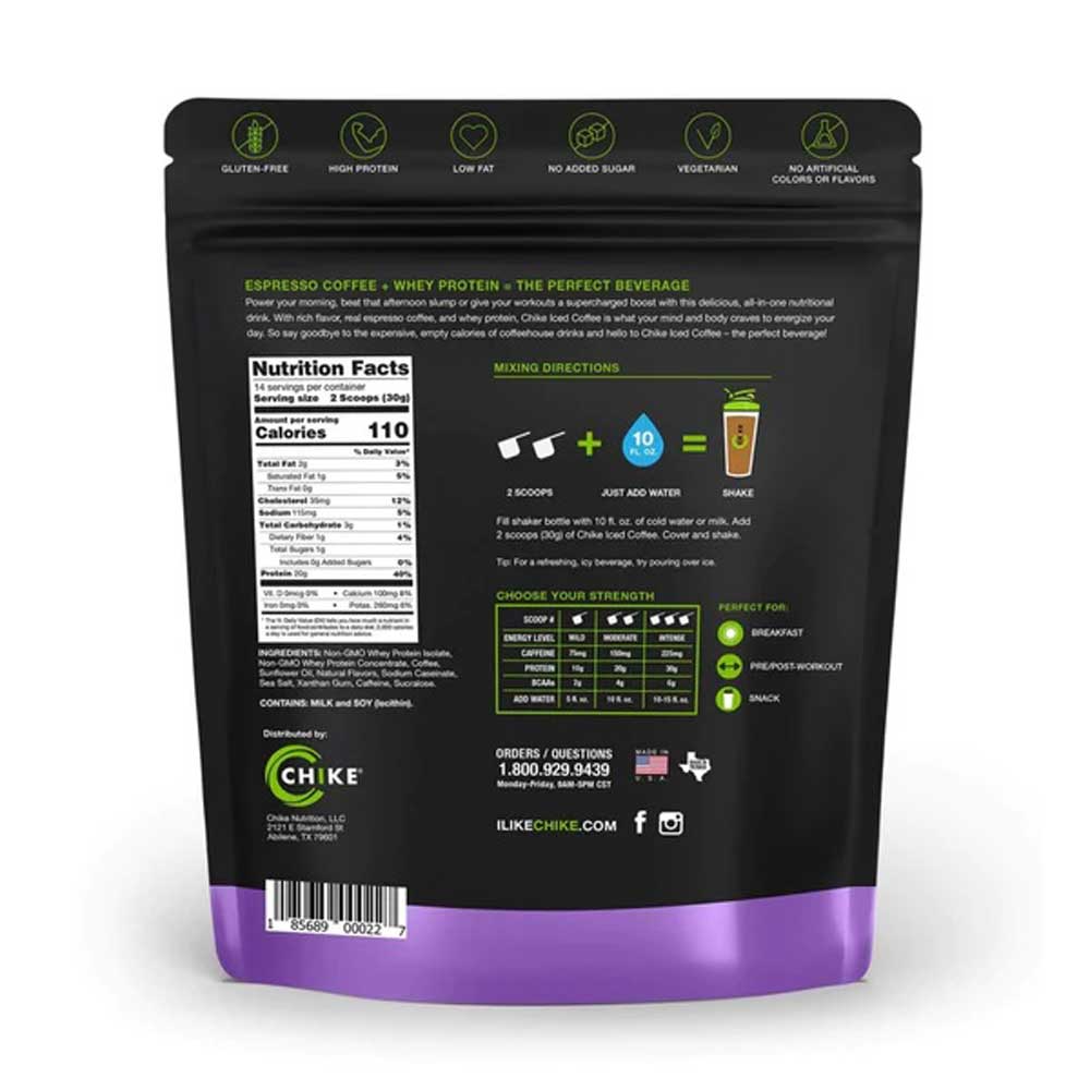 Chike Caramel High Protein Coffee - Delicious Protein-Packed Coffee for Energy & Muscle Recovery - Perfect for Workouts, Gym & Morning Boost