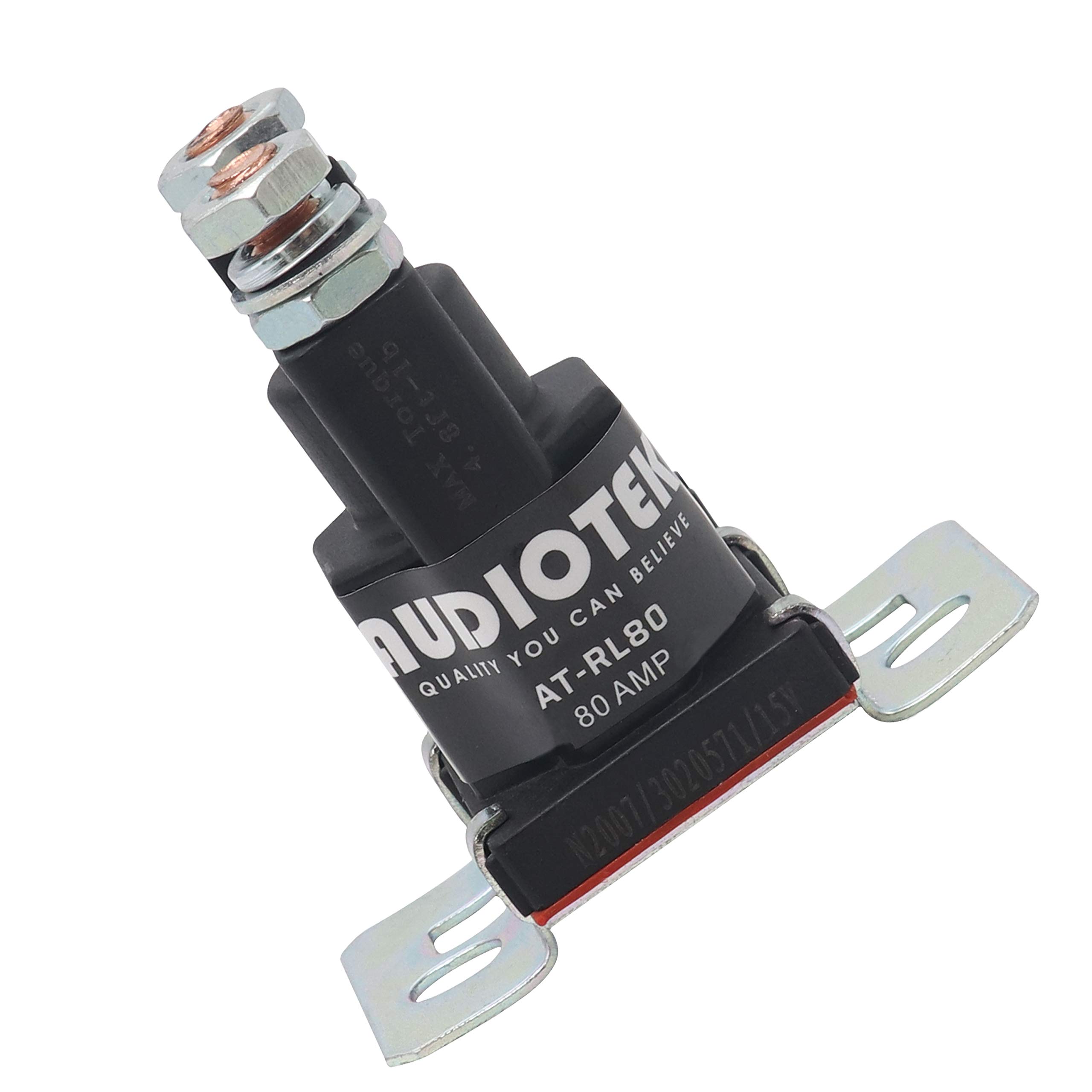 Audiotek 80-Amp 12V Continuous Duty Solenoid Relay - Heavy Duty Battery Isolator & SPST Starter Relay (4 Pin) - Perfect for Car, Boat, RV, Motorcycle & Off-Road Vehicles - Reliable Power Management Solution for Automotive & Marine Applications (1 Pack)