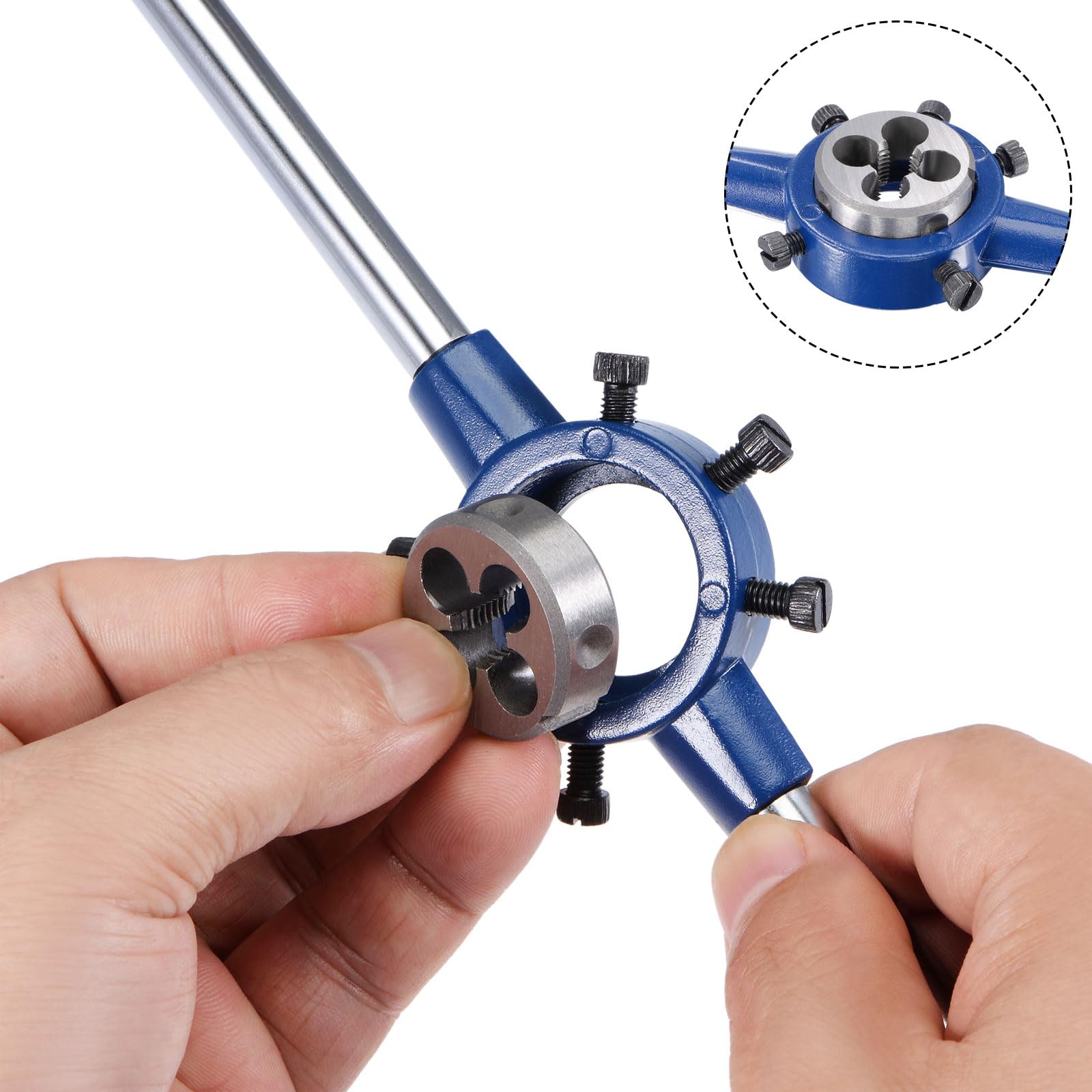 5/16-18 UNC Thread Die Handle Set with 16mm-25mm OD / M7-M8 Die Wrench Tool Kit - Perfect for Thread Repair & Pipe Fixing - Ideal for Plumbing, Automotive, and DIY Projects