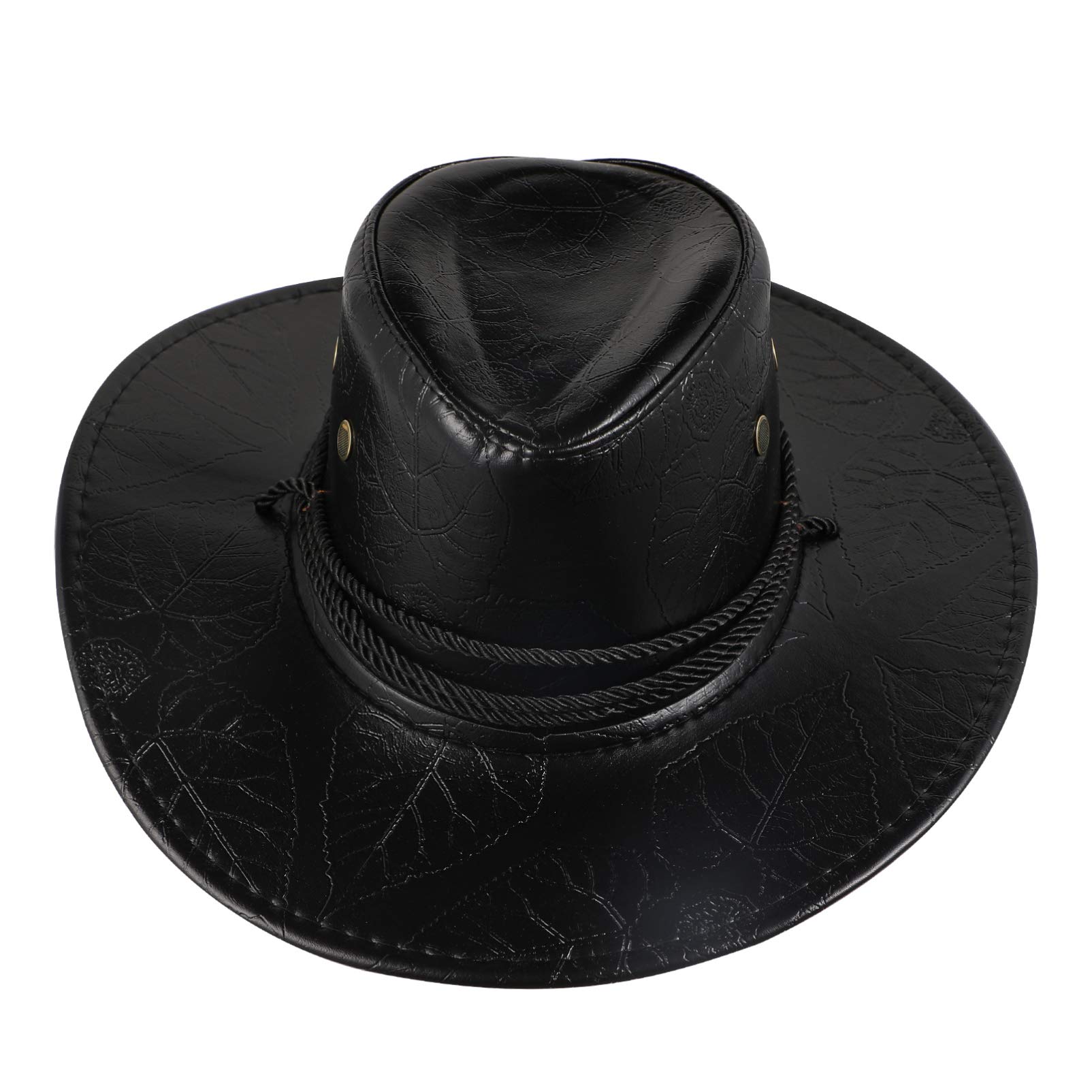 Obuyke Adjustable Cowboy Hat for Women & Men - Western Style Outback Shapeable Black Hat for Outdoor, Rodeo, and Country Fashion | Perfect for Halloween Costumes, Cosplay, and Western-Themed Events