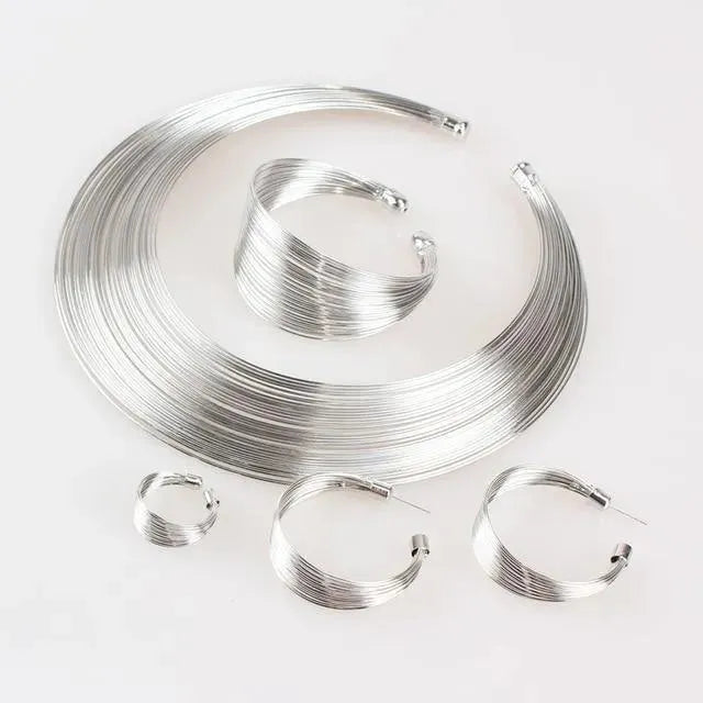 Elegant Khan Jewelry Set for Women - Sterling Silver Necklace & Earrings - Perfect for Parties, Weddings & Special Occasions