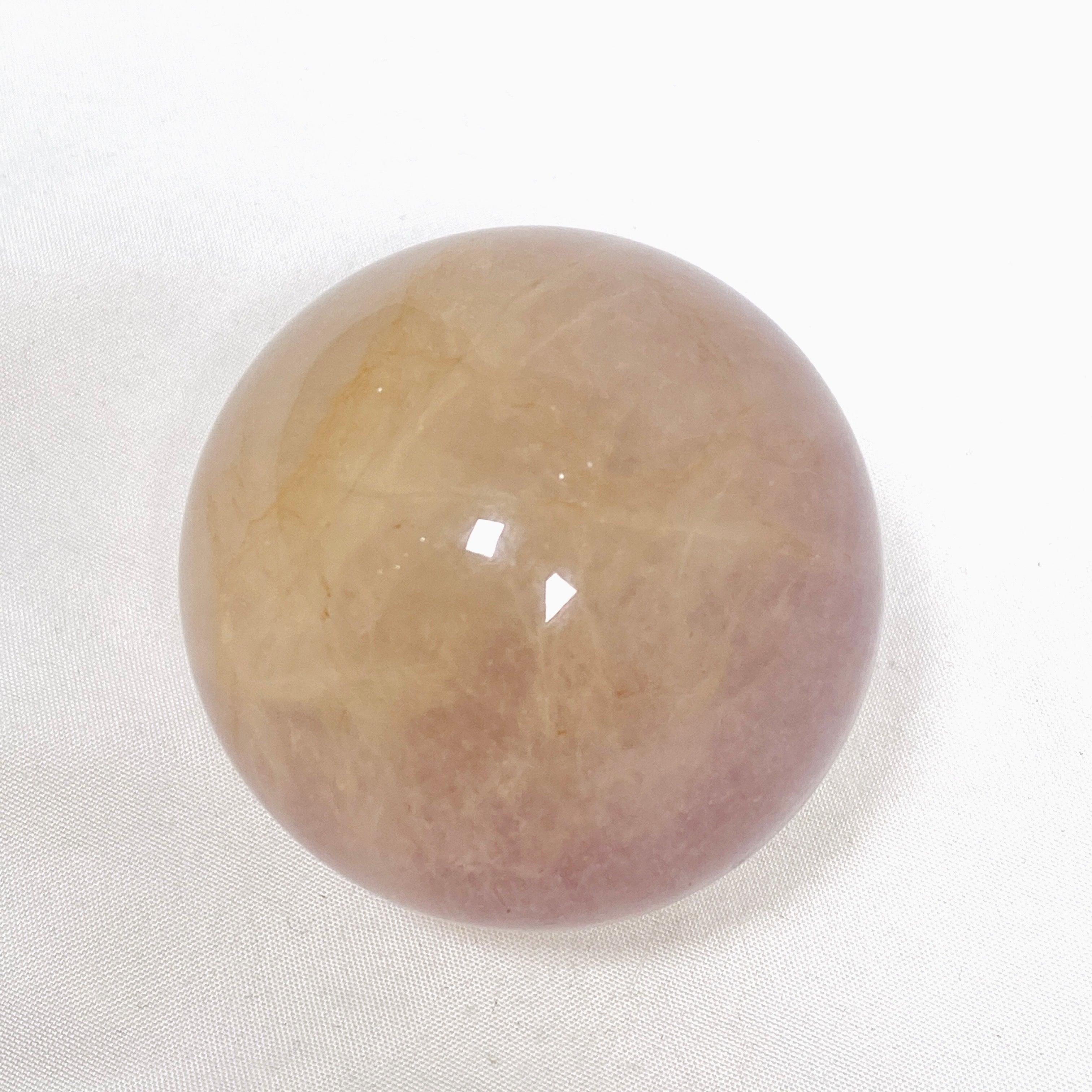Natural Pink and Yellow Fluorite Crystal Sphere - 12