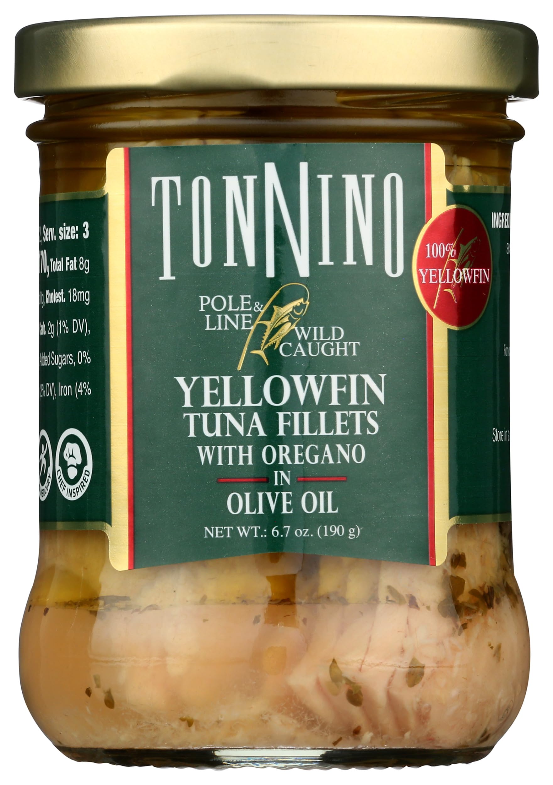 Premium Tonnino Yellowfin Tuna Fillets in Oregano - Wild Caught, High Protein, Keto & Paleo Friendly - Perfect for Salads, Sandwiches, and Healthy Meal Prep