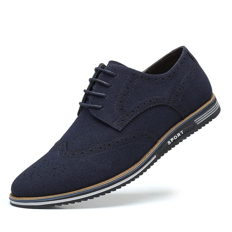 Santimon Men's Wingtip Oxfords - Classic Business Casual Dress Shoes for Office & Formal Events | Comfortable Derby Sneaker Style for Work, Weddings & Professional Occasions