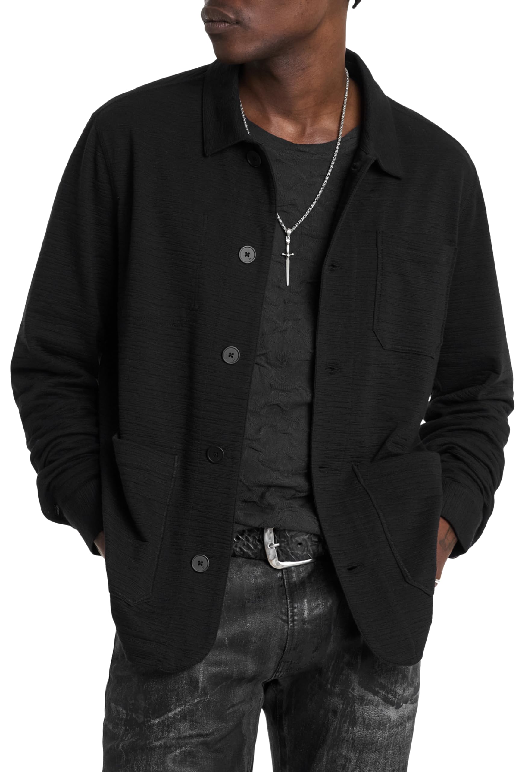 John Varvatos Men's Kenmare Jacket - Premium Leather Motorcycle Jacket for Men | Stylish Biker Jacket for Casual & Night Out | Perfect for Riding & Fashion