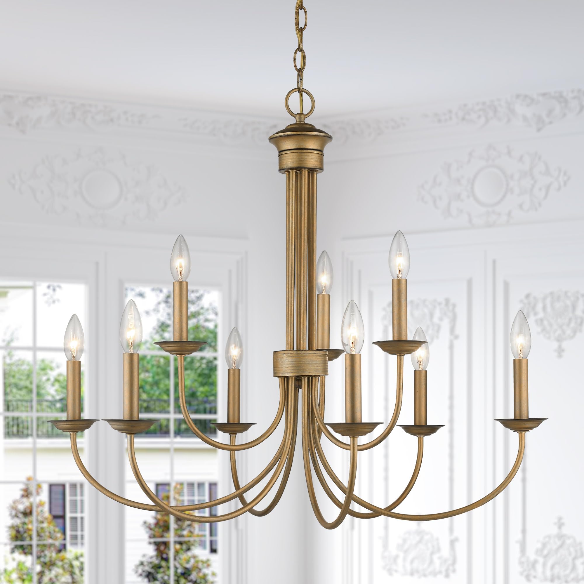 Livex Lighting 42687-04 9-Light Black Chandelier - Modern Crystal Ceiling Light Fixture for Dining Room, Bedroom, or Living Room Decor