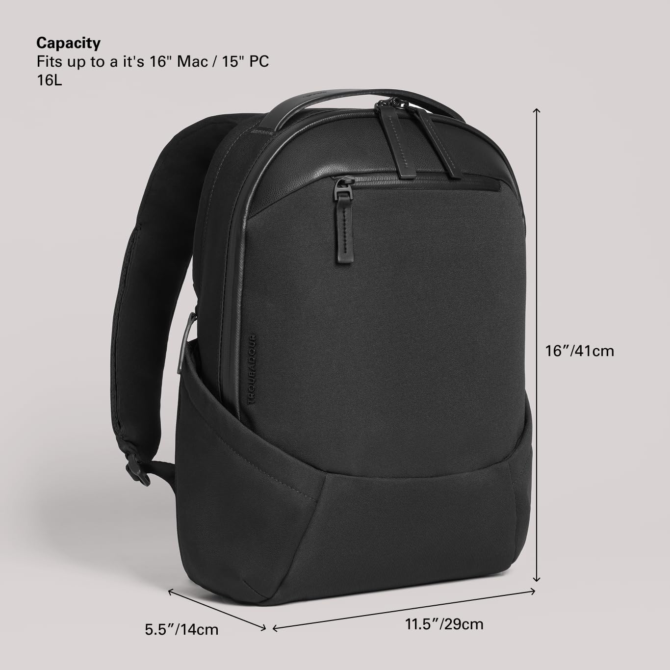 Troubadour Apex Compact Backpack 3.0 - Waterproof Laptop Backpack for 16