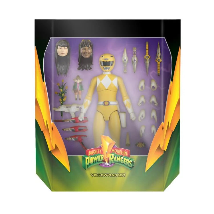 Mighty Morphin Power Rangers ULTIMATES! Yellow Ranger Action Figure - Collectible Toy for Fans & Display - Perfect for Play, Gifts, and Nostalgic Collections