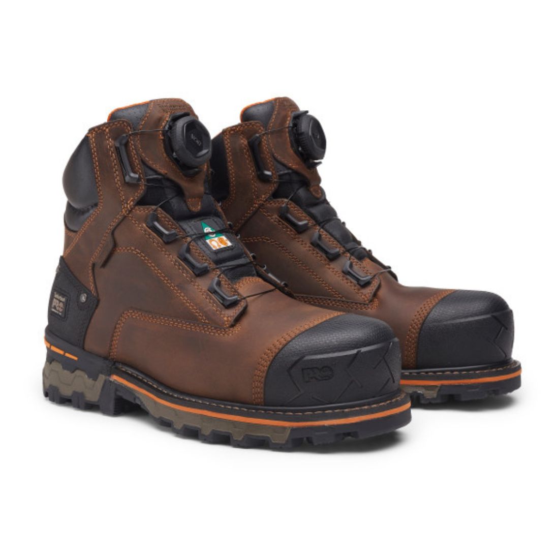 Timberland Pro Boondock BOA® Men's Waterproof Work Boots with Composite Safety Toe - TB0A66KYEM4 Brown | Ideal for Construction, Industrial & Outdoor Work