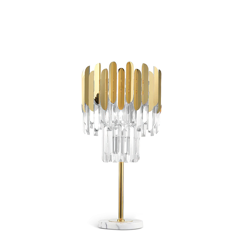 Elegant Crystal Marble LED Desk Lamp - Modern Office & Study Table Light for Home, Bedroom, Dorm - Perfect for Reading, Working & Decor