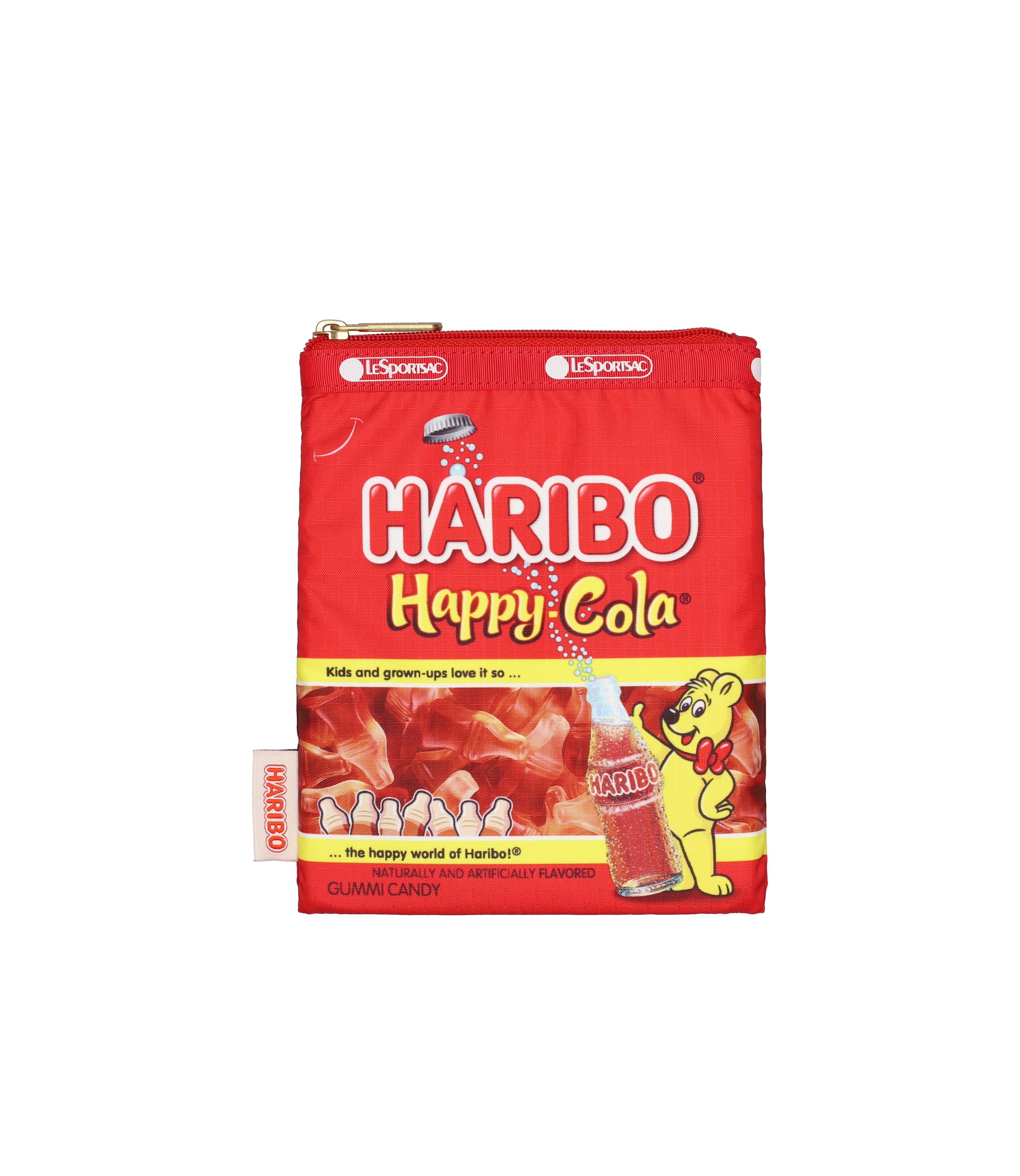 HARIBO Zip Pouch - Resealable Candy Storage Bag for Gummy Bears, Snacks & Treats - Perfect for School Lunch, Travel & Party Favors