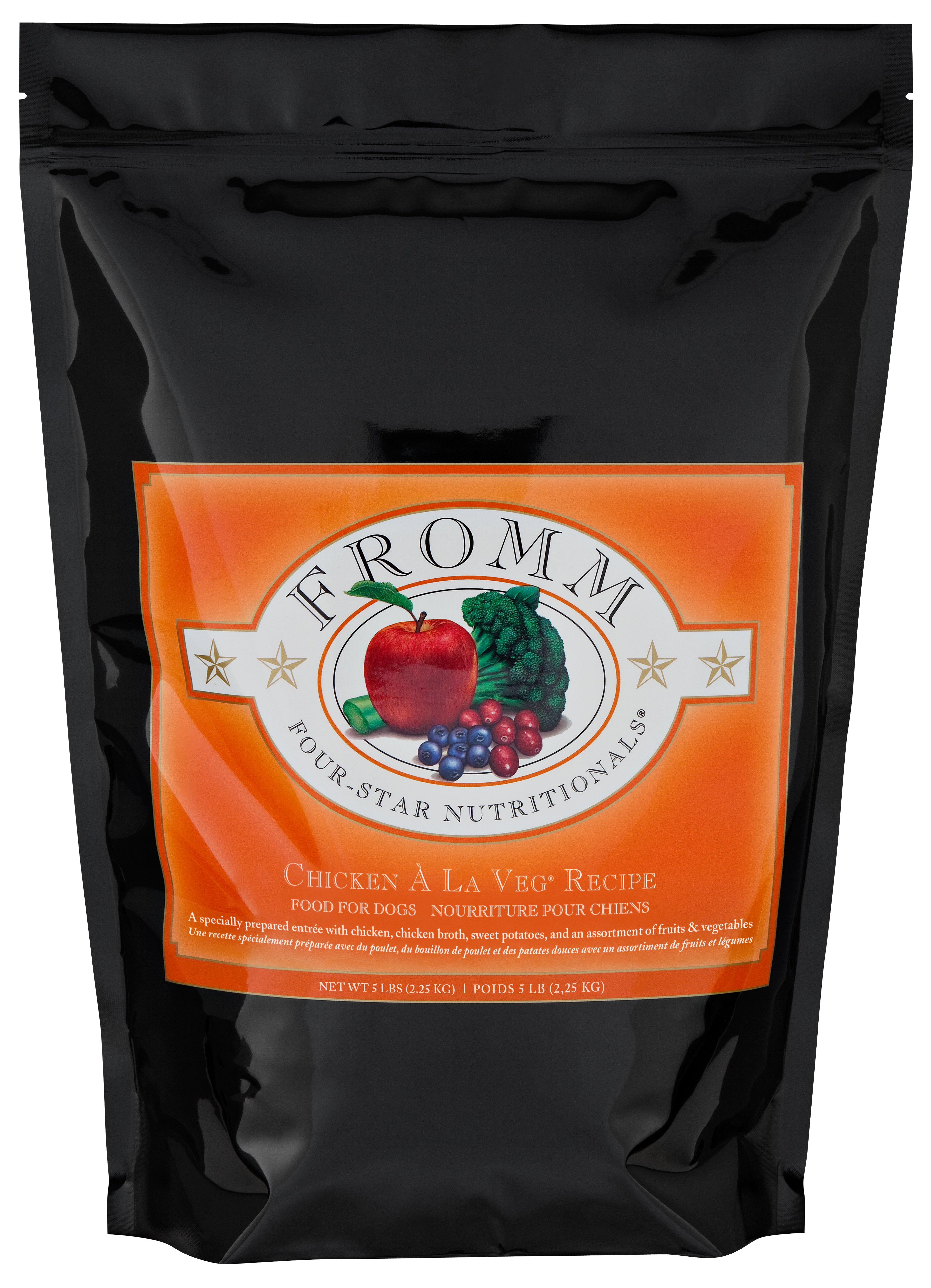 Fromm Four Star Grain-Free Dry Dog Food - Chicken & Vegetable Recipe - High Protein Kibble for Adult Dogs - Perfect for Sensitive Stomachs & Allergies - Ideal for Daily Meals & Training Treats