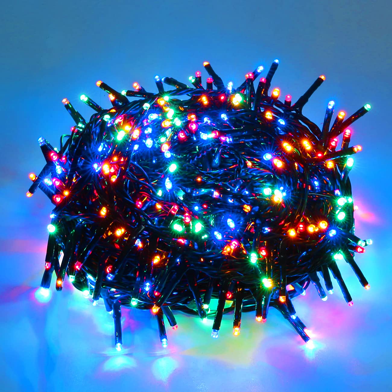 500 LED 49ft Christmas Cluster Lights - Waterproof Multicolor String Lights for Xmas Tree, Home, Garden, Wedding & Party Decorations | Indoor & Outdoor Holiday Decor for Bedroom, Patio, Yard & More
