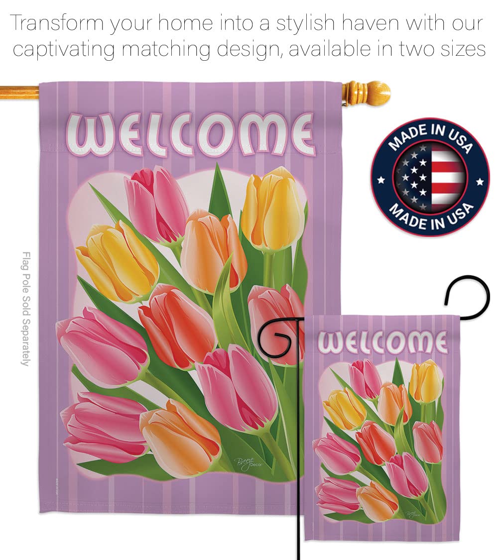 Tulips Spring Floral House Flag 28x40