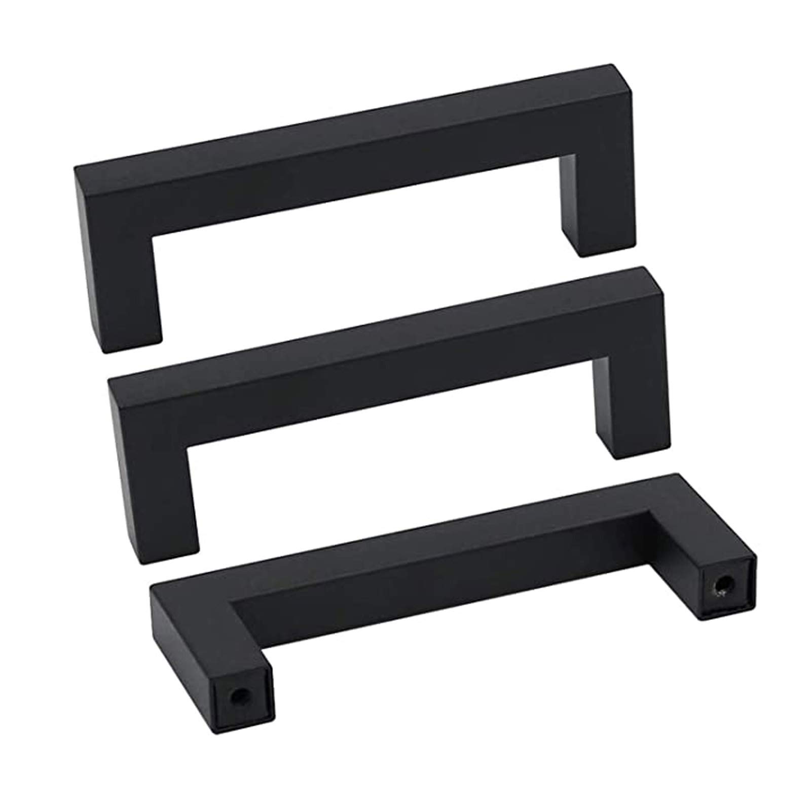 GoldenWarm Black Stainless Steel Kitchen Cabinet Handles & Drawer Pulls - LSJ12BK115 Modern Hardware for Cabinets, Desks, Dressers & Vanities | Perfect for Kitchen Remodel, Bathroom Upgrade & Furniture DIY Projects