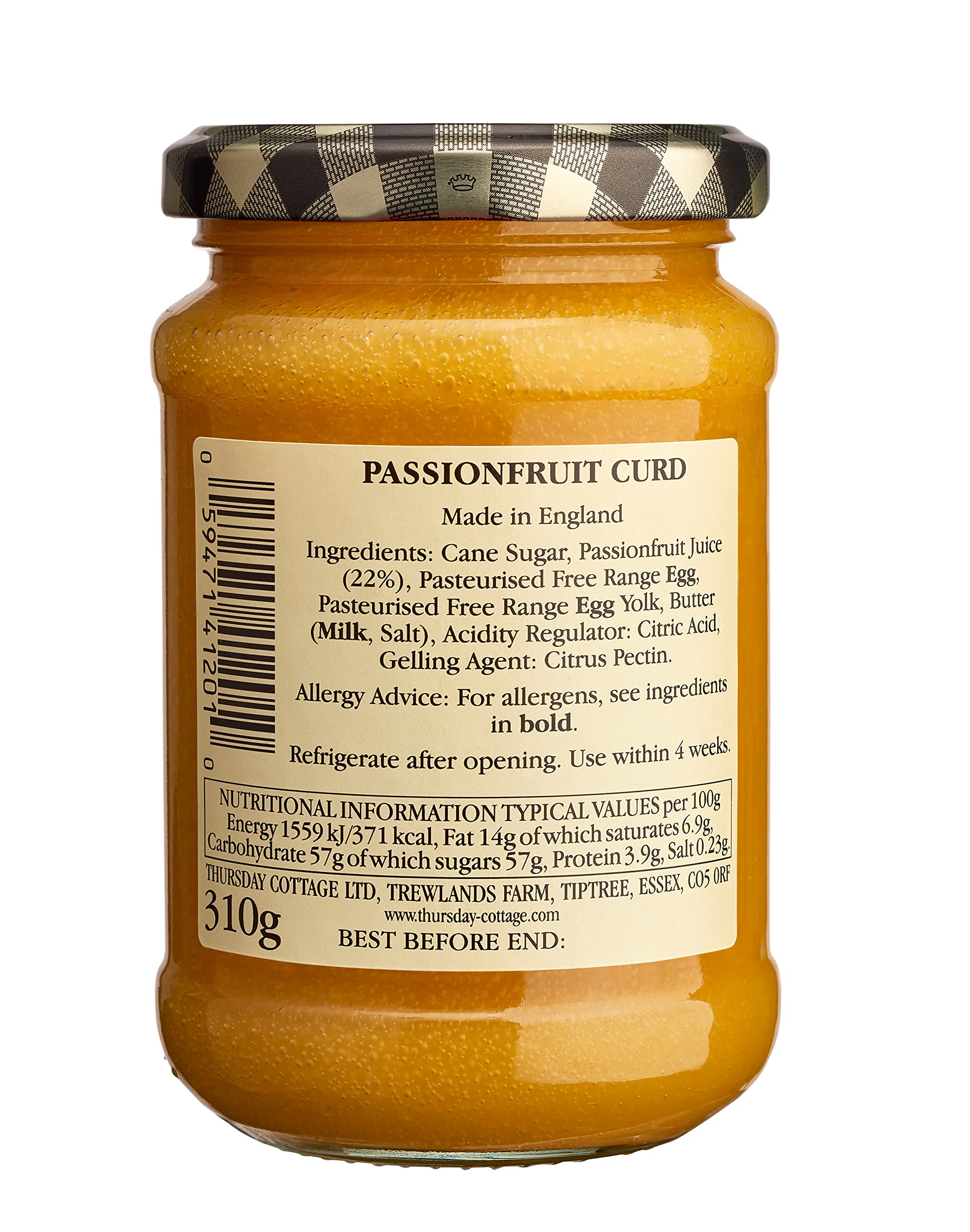 Thursday Cottage Preserves Passion Fruit Curd, 310g - Premium Fruit Spread for Toast, Desserts & Baking - Perfect for Breakfast, Tea Time & Gift Giving