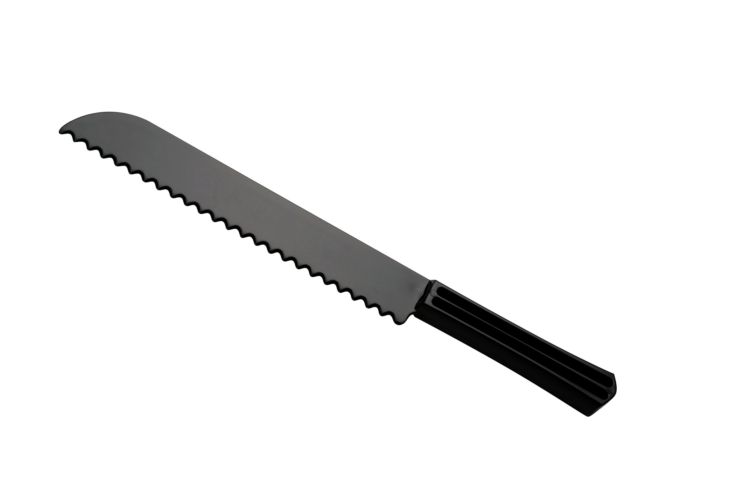 Premium Fineline Settings Platter Pleasers Black Bread Knife Set - 48-Piece Stainless Steel Cutlery for Party, Wedding & Catering | Perfect for Slicing Bread, Cheese & Charcuterie Boards