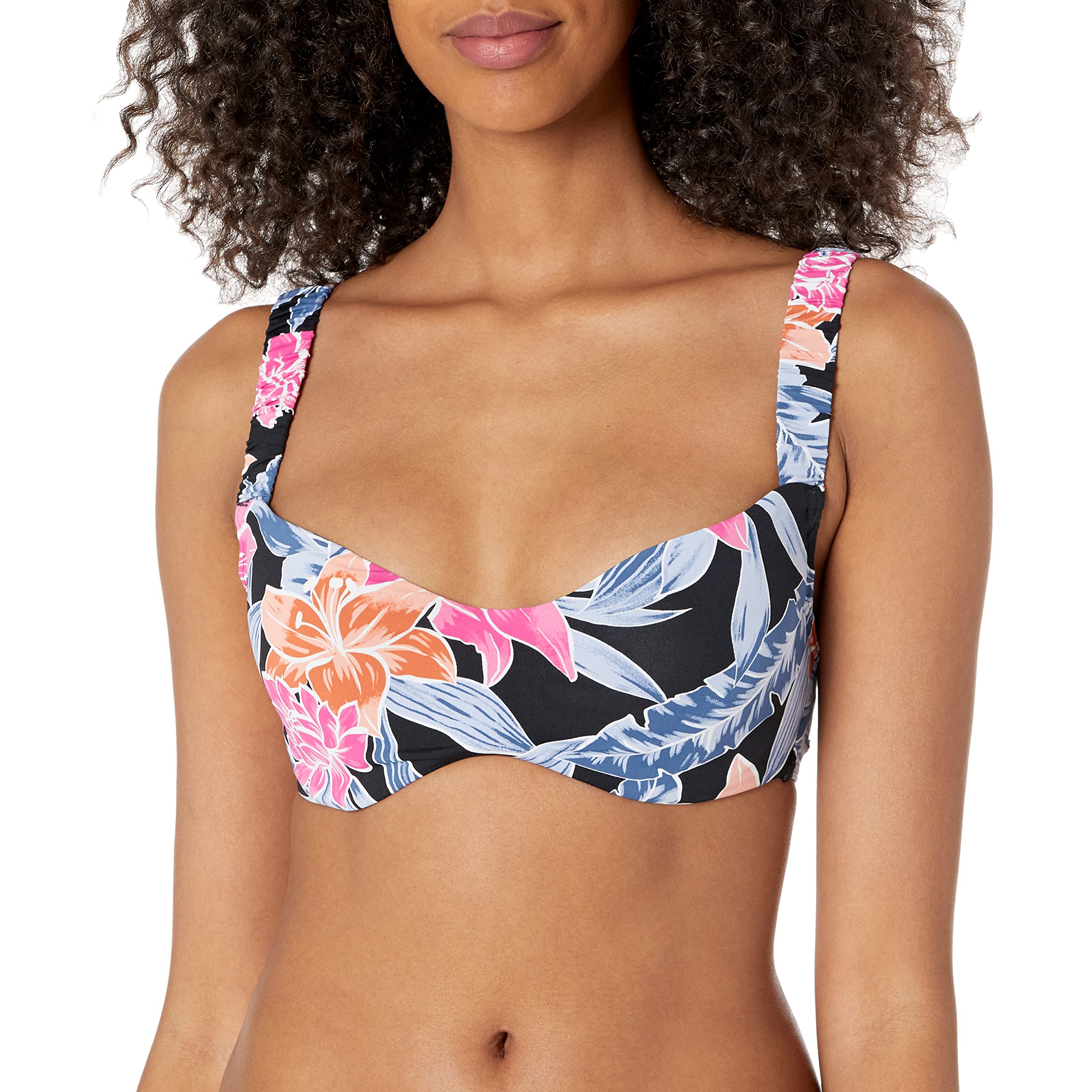 Roxy Women's Standard Tropical Oasis D Cup Bikini Top - Floral Print Swimwear for Beach & Pool - Perfect for Summer Vacations & Tropical Getaways