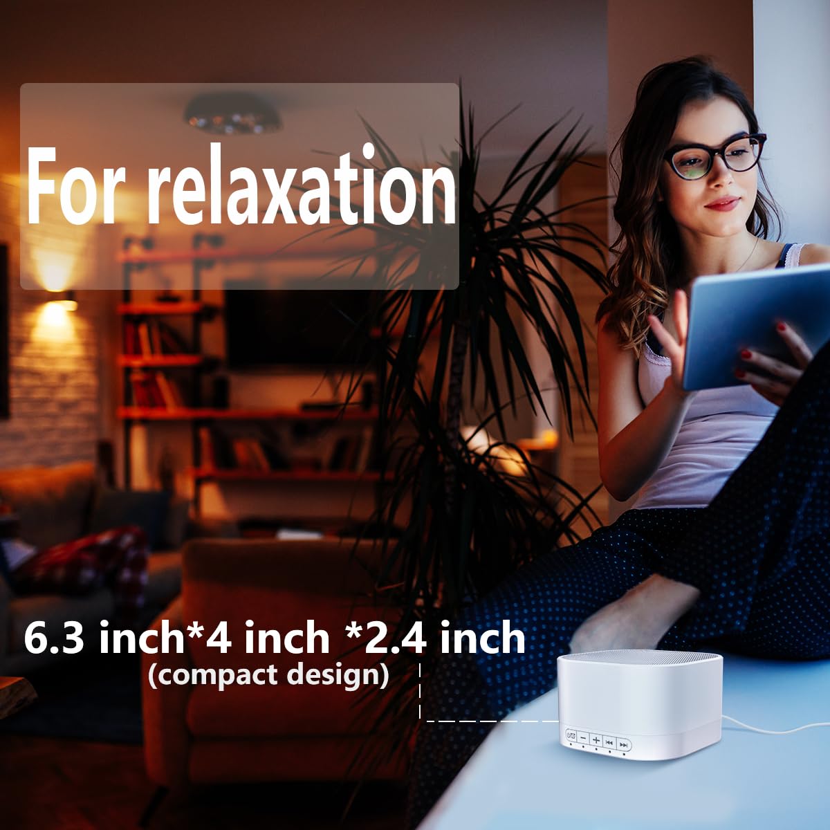 MagicTeam White Noise Machine with 20 Non-Looping Natural Sounds, Memory Function & 32 Volume Levels - Sleep Therapy Sound Machine for Babies, Kids & Adults - Perfect for Nursery, Office & Travel Use
