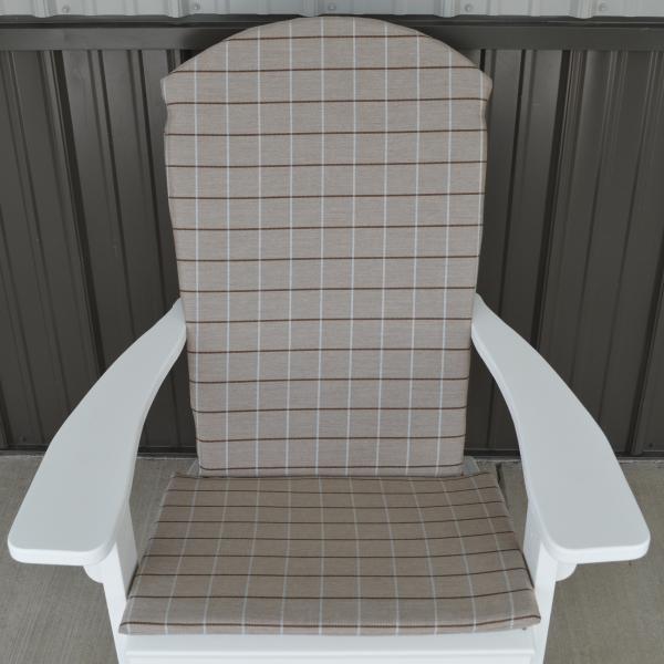 Premium Full Adirondack Chair Cushion Set - Waterproof Outdoor Patio Furniture Cushions with Ties - Comfortable Seat & Back Cushions for Garden, Deck, Poolside Relaxation