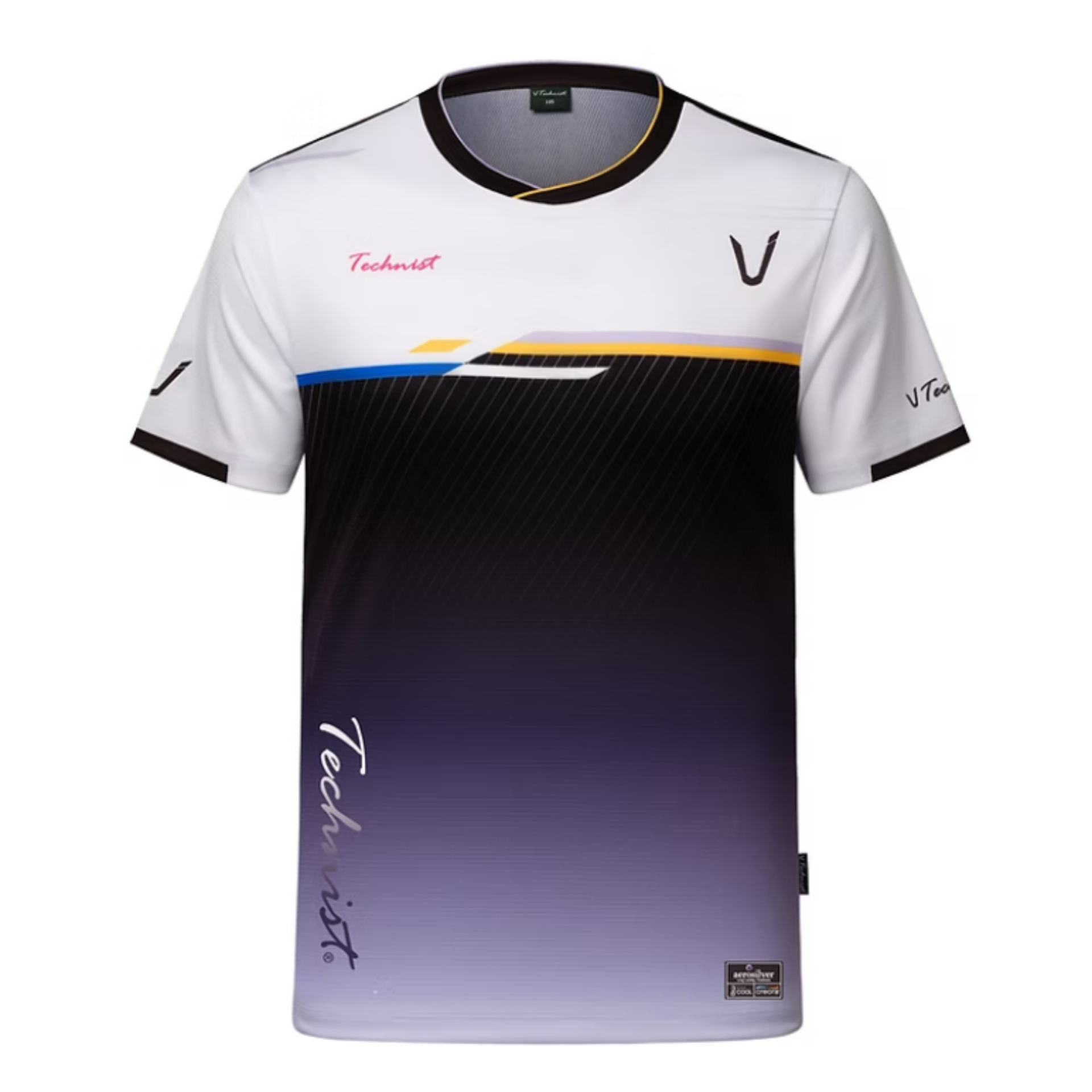 Technist TNT5521 Men's Gaming T-Shirt - Breathable Cotton Short Sleeve Tee for Gamers [Deep Purple, Black & White] - Perfect for Esports, Gaming Tournaments & Casual Wear