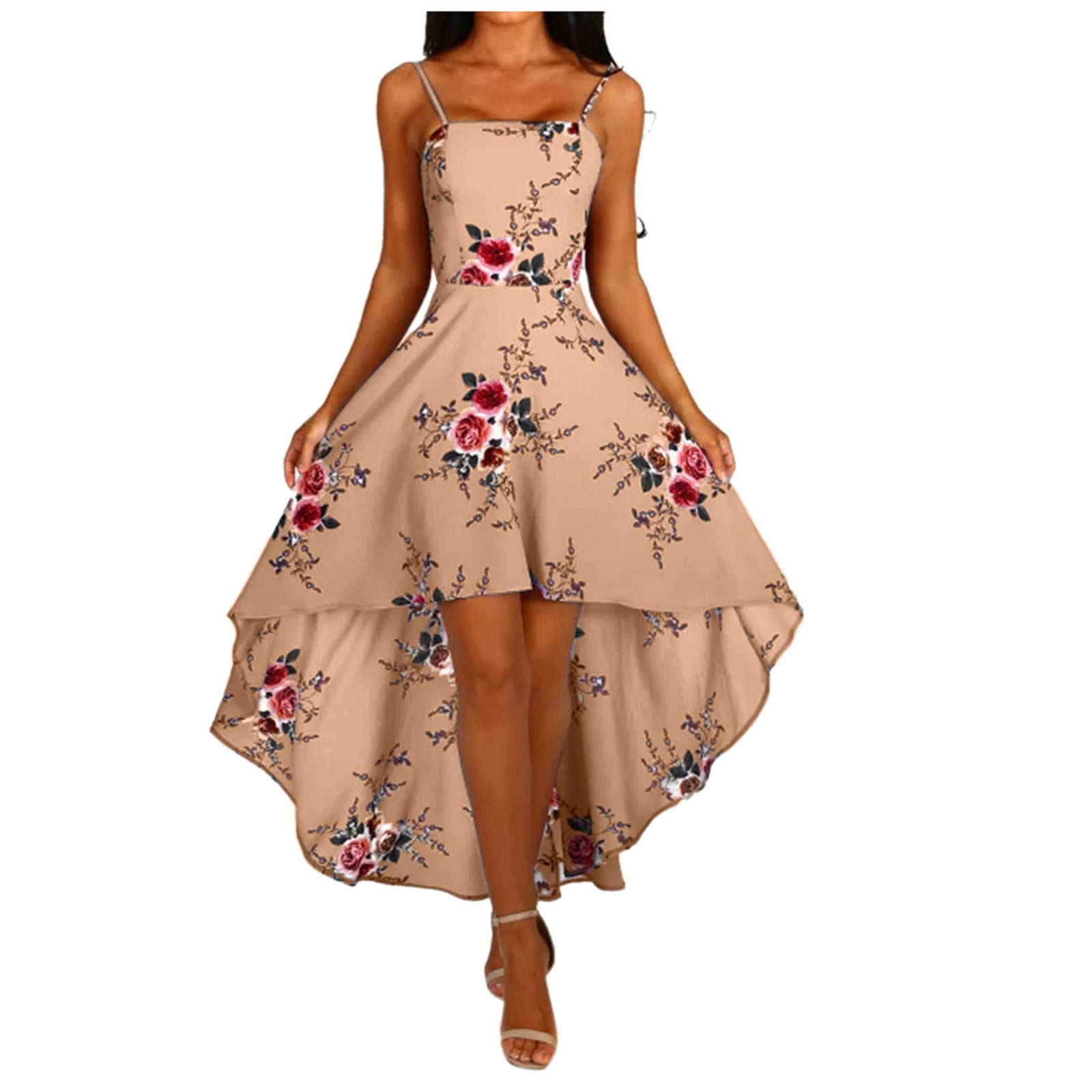 ETHKIA Women's Casual Sleeveless Summer Dress - Floral Print Sexy V-Neck Sundress for Beach, Party & Vacation | Lightweight Comfortable A-Line Dress for Women