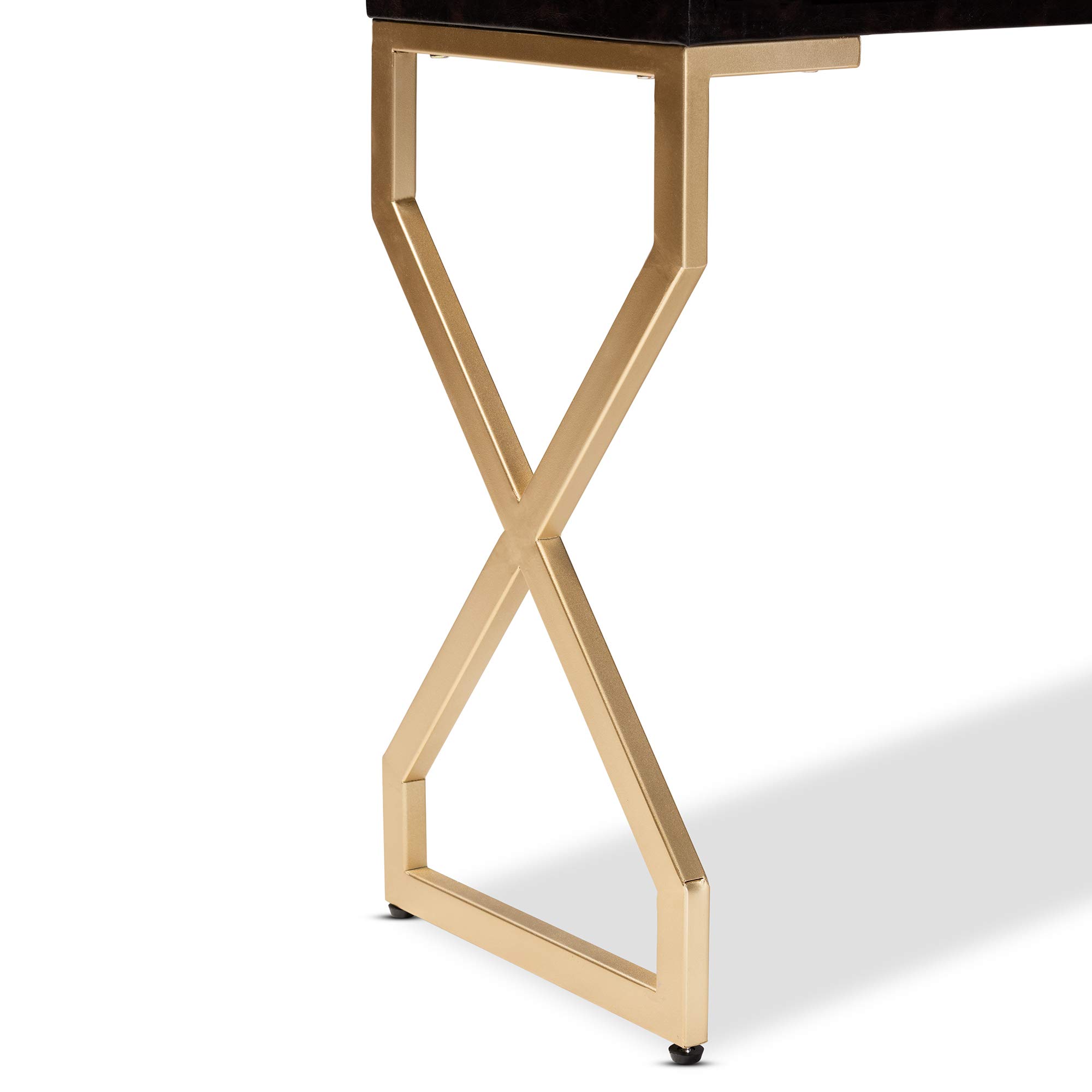 Baxton Studio Modern Console Table - Dark Brown & Gold Finish - Entryway, Living Room, Hallway Furniture for Home Decor
