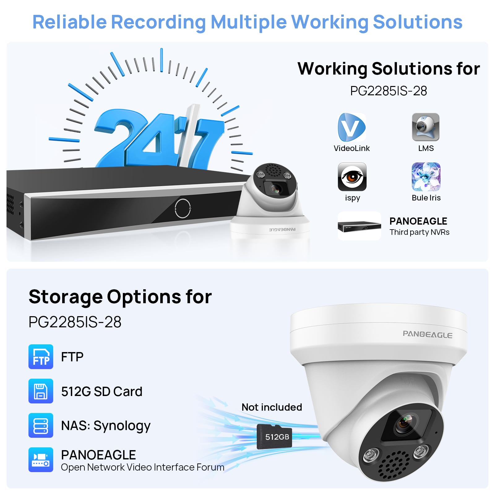 8MP PoE IP Security Camera, 4K Outdoor Turret Surveillance Camera with 2.8mm Lens - Compatible with Hikvision, Two-Way Audio, Human/Vehicle Detection, EXIR 2.0 Night Vision up to 98ft, IP67 Waterproof, MicroSD Slot (Supports 512GB) - Ideal for Home Security, Business Monitoring, and Property Protection
