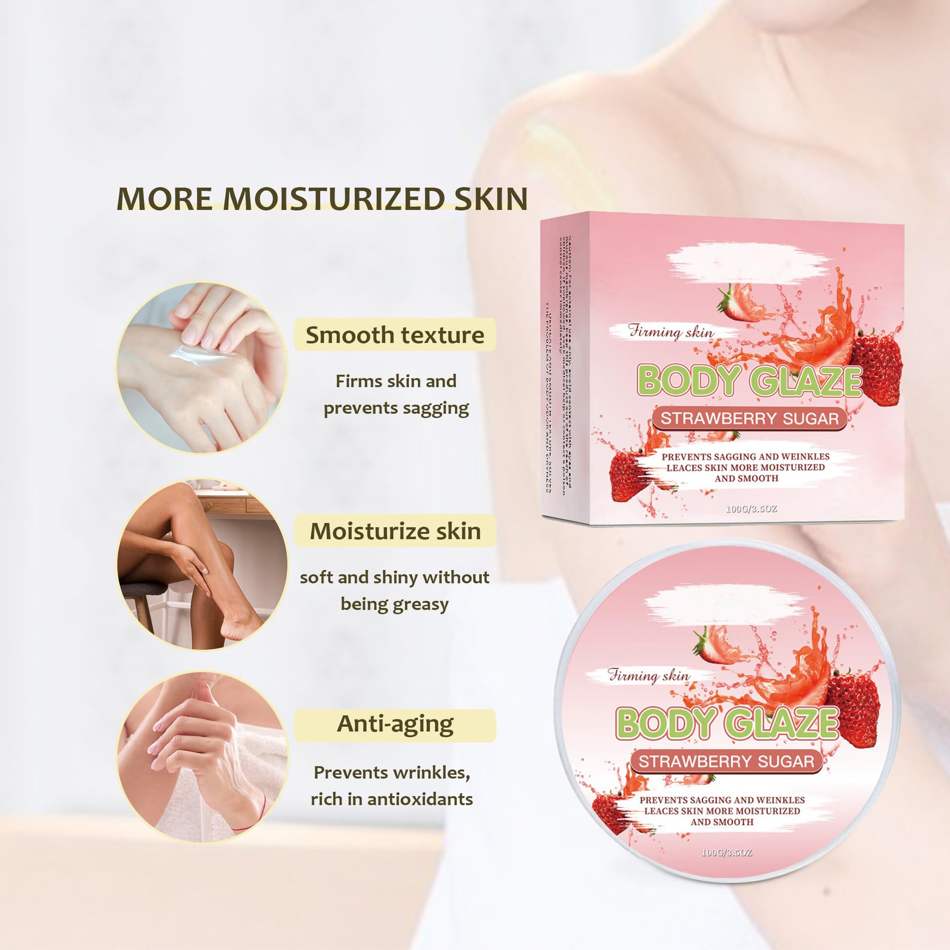 Body Glaze Donut Body Butter 3.5 oz - Deep Moisturizing Cream for Dry Skin | Hydrating & Nourishing Skincare for Women | Perfect for Daily Use, After Shower & Night Routine (F Set)
