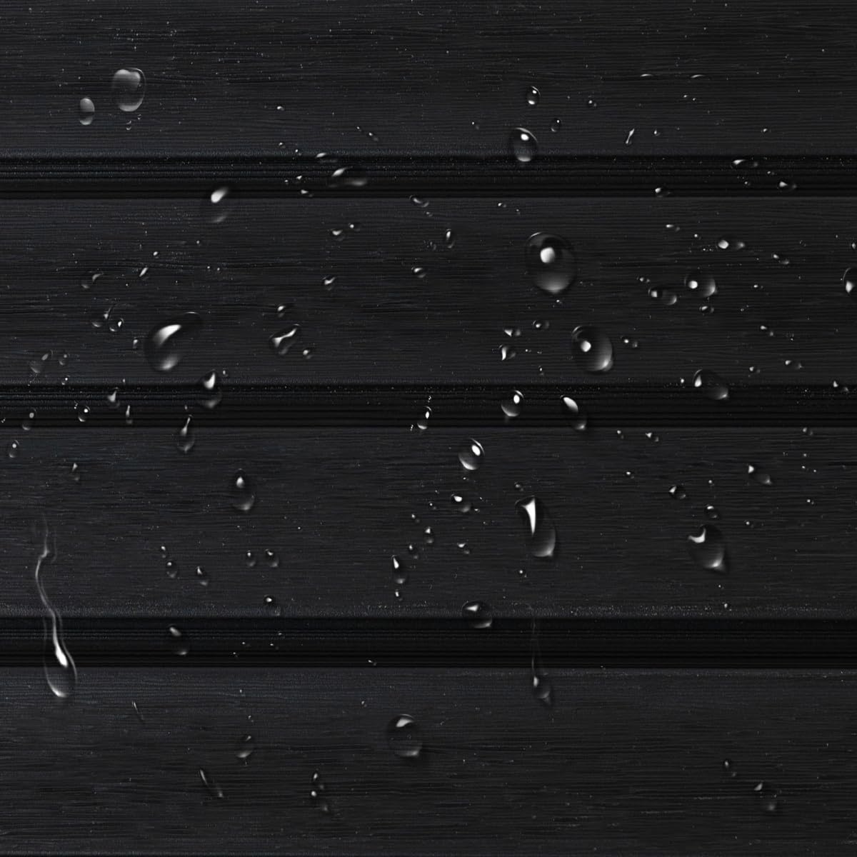 6x6 Ft Outdoor Privacy Screen - Durable Wood Plastic Composite AC Fence Panels for Patio, Garden & Trash Can Enclosure - Black with Ground Posts - Perfect for Backyard, Deck & Poolside Privacy