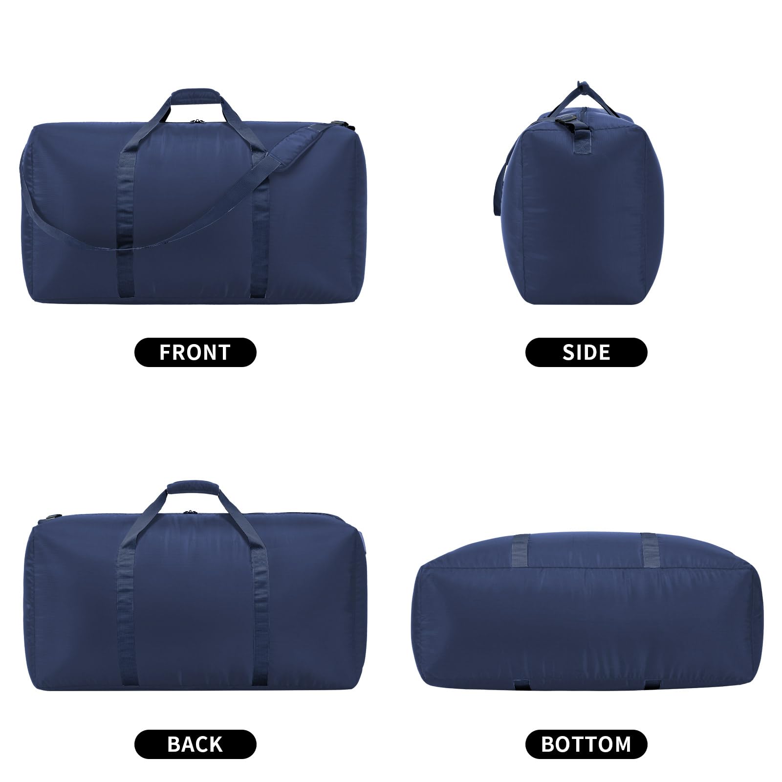 105L Extra Large Duffel Bag 32.5 Inch Lightweight Travel Luggage Bag for Gym, Camping & Sports - Navy Blue Waterproof Duffle with Shoulder Strap - Perfect for Weekend Trips & Outdoor Adventures