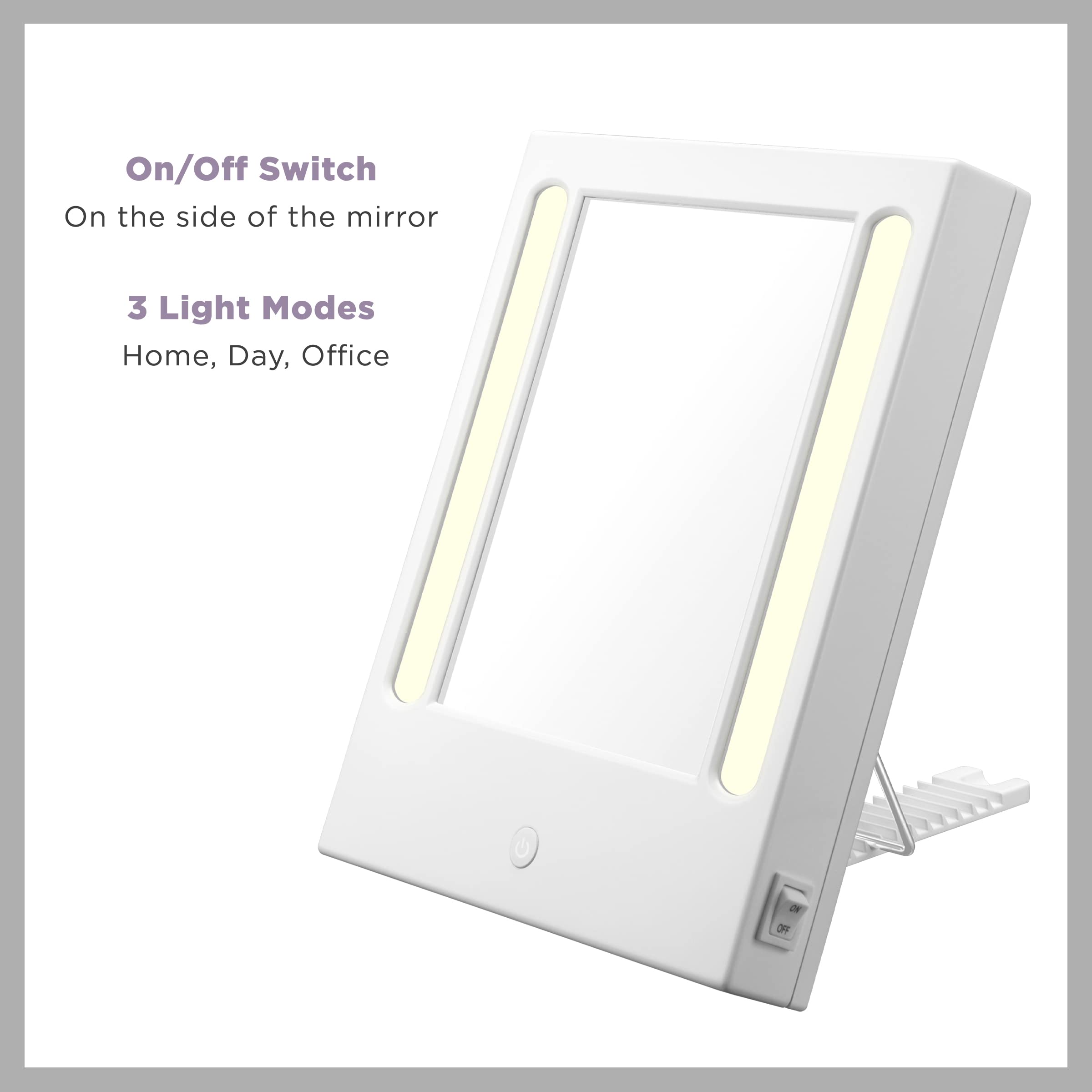 Conair Lighted Makeup Mirror with LED Lights - 1X/5X Magnifying Vanity Mirror in Glossy White - Perfect for Makeup Application, Skincare & Grooming at Home or Salon