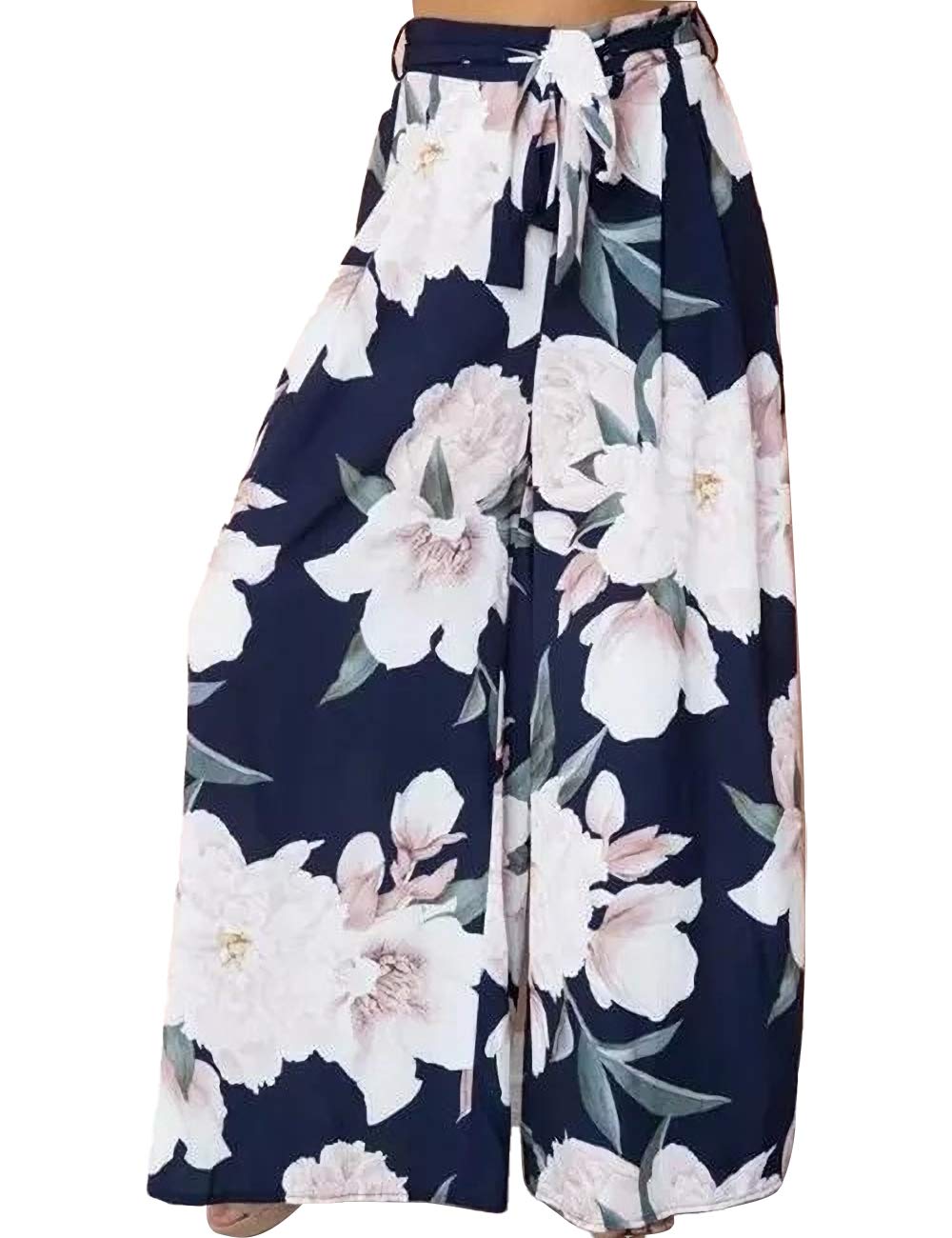 TICOSA Women's Printed Palazzo Lounge Pants - Wide Leg Flowy Casual Pants with Pockets for Yoga, Travel & Everyday Comfort