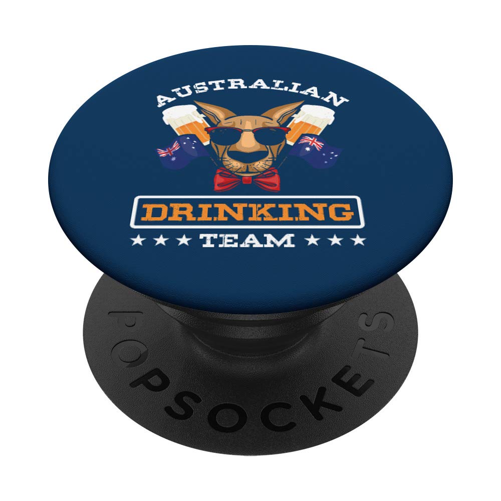 Australian Kangaroo Drinking Team Beer Lover PopSockets Swappable PopGrip - Perfect for Parties, Tailgating & Beer Enthusiasts