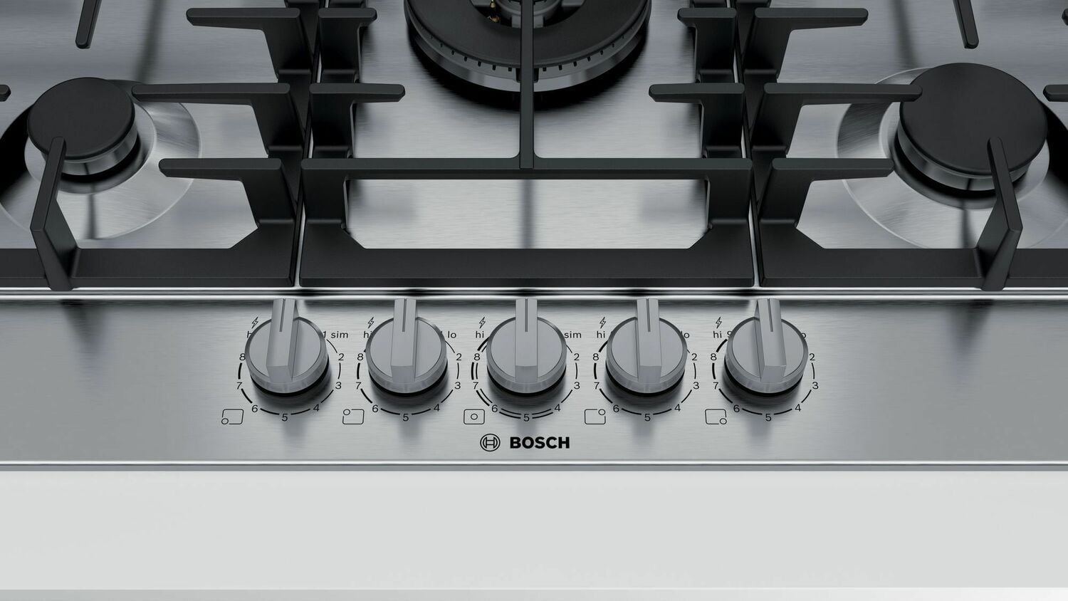 Bosch NGM8657UC 800 Series 36-Inch Stainless Steel Gas Cooktop - Professional Grade for Modern Kitchens, Perfect for Home Chefs & Entertaining