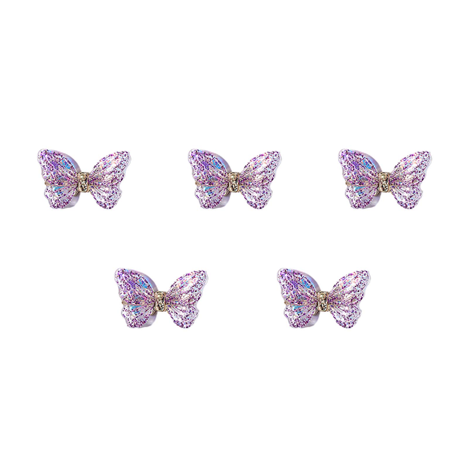 3D Butterfly Nail Glitter Set - 5PCS Resin Sequins for Nail Art, DIY Nail Decoration - Perfect for Nail Salon & Home Manicure, Party & Wedding Nail Designs