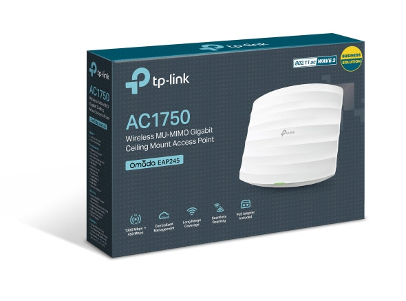 EAP245 AC1750 MU-MIMO Gigabit Ceiling Mount WiFi Access Point - High-Speed Wireless Coverage for Home, Office & Business Networks