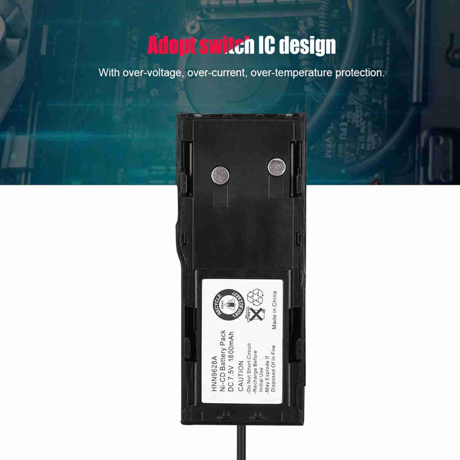 12V Car Battery Adapter for Motorola Radio GP88 GP300 GP600 GTS2000 GTX2000 GTX800 - Low Heat Dissipation & Switch IC Design - Perfect for Emergency Vehicles, Construction Sites & Outdoor Communication