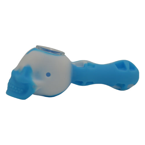 Premium Silicone Skull Pipe with Glass Bowl - Durable & Portable Smoking Accessory for Outdoor Adventures, Camping, and Travel
