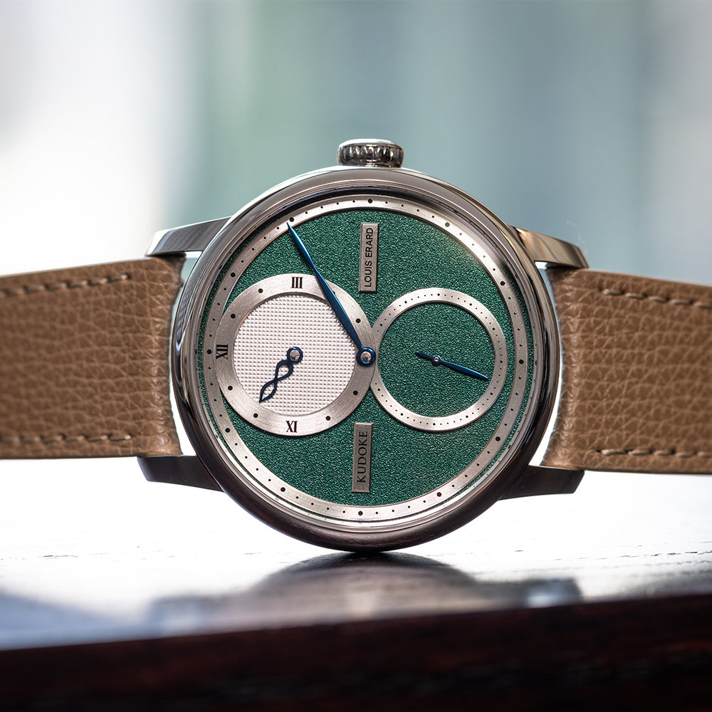 Louis Erard x KUDOKE Le Régulateur 42mm Automatic Watch - Forest Green Dial, Stainless Steel Case - Luxury Dress Watch for Men, Perfect for Business & Formal Occasions