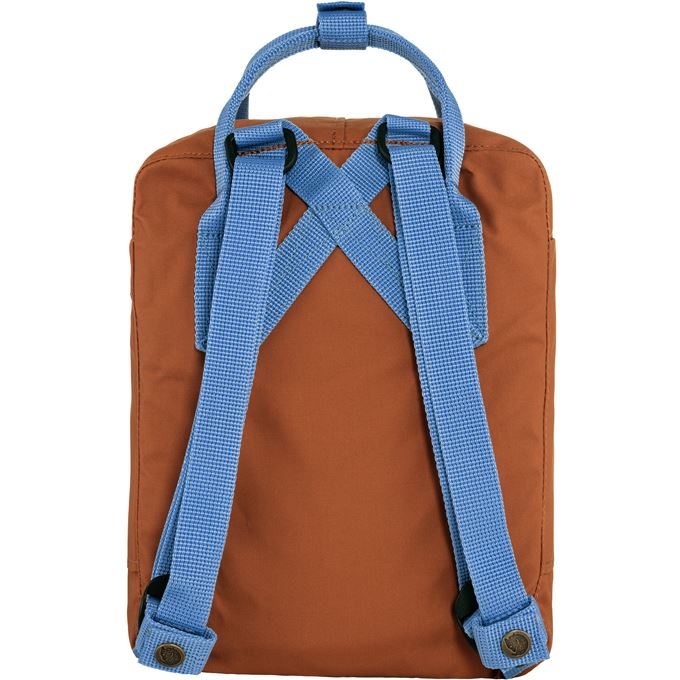 Fjallraven Kanken Mini Backpack - Lightweight Waterproof Daypack for Women & Men, Terracotta Brown & Ultramarine Blue - Perfect for School, Travel, Hiking and Everyday Use