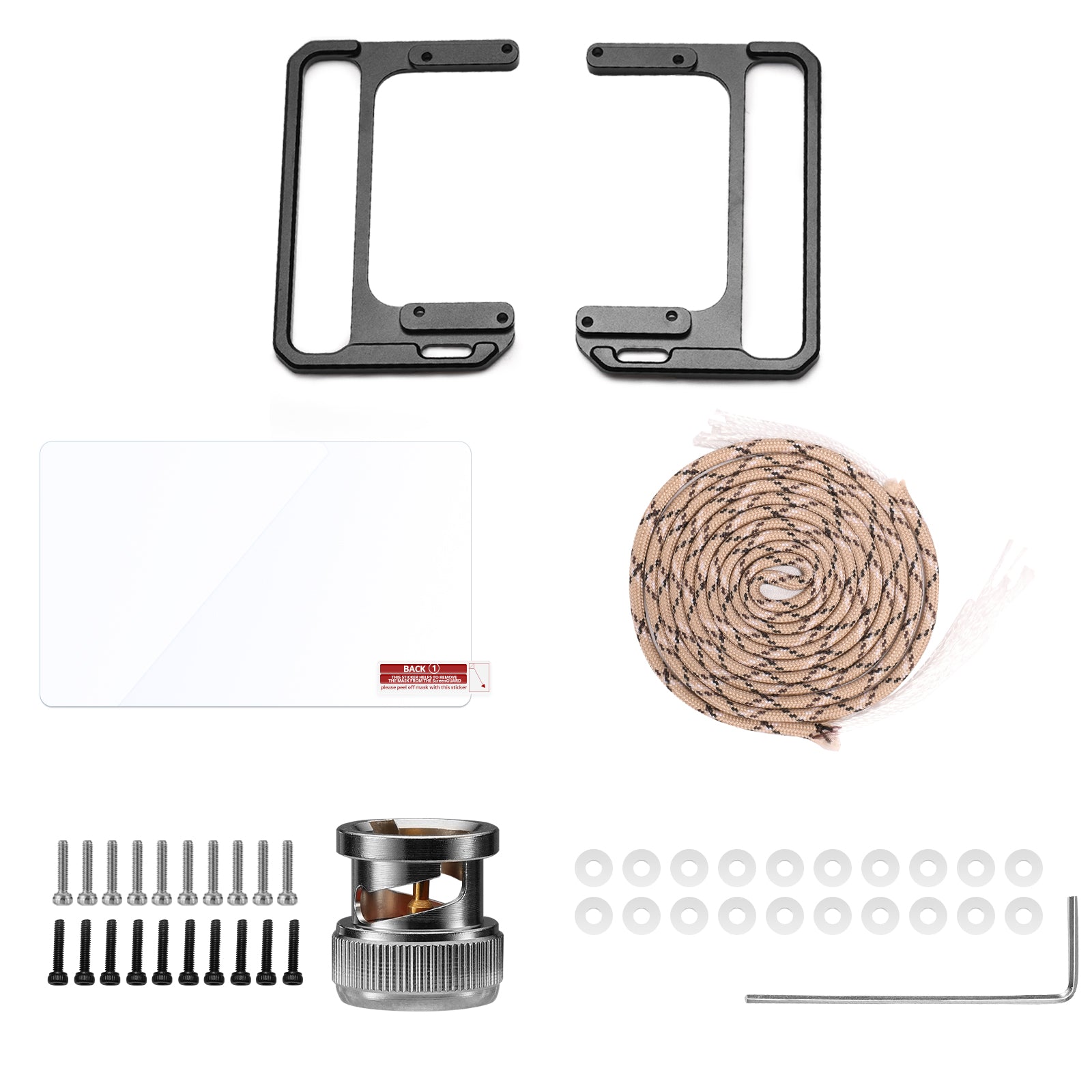 Radioddity X6100 H1 Protective Bracket Kit - Durable Screen Protector & Braided Rope Handle Accessories for Xiegu X6100 Portable Radio | Perfect for Outdoor Adventures, Hiking, and Emergency Communication
